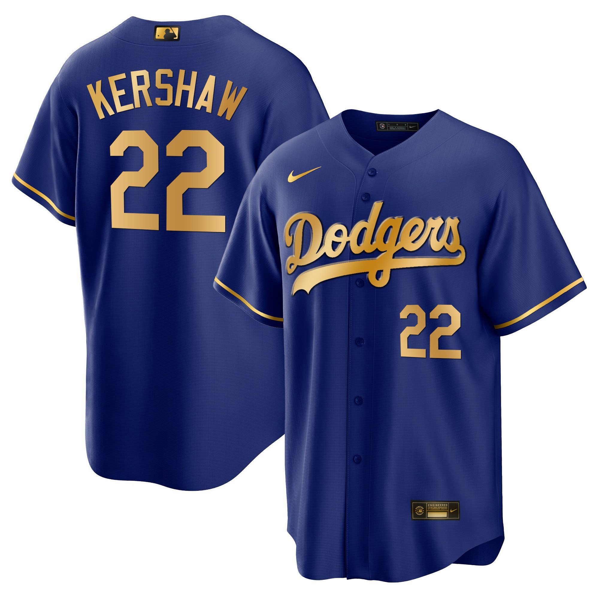 Clayton Kershaw 22 Los Angeles Dodgers Baseball Men Jersey - Cool Royal Gold 