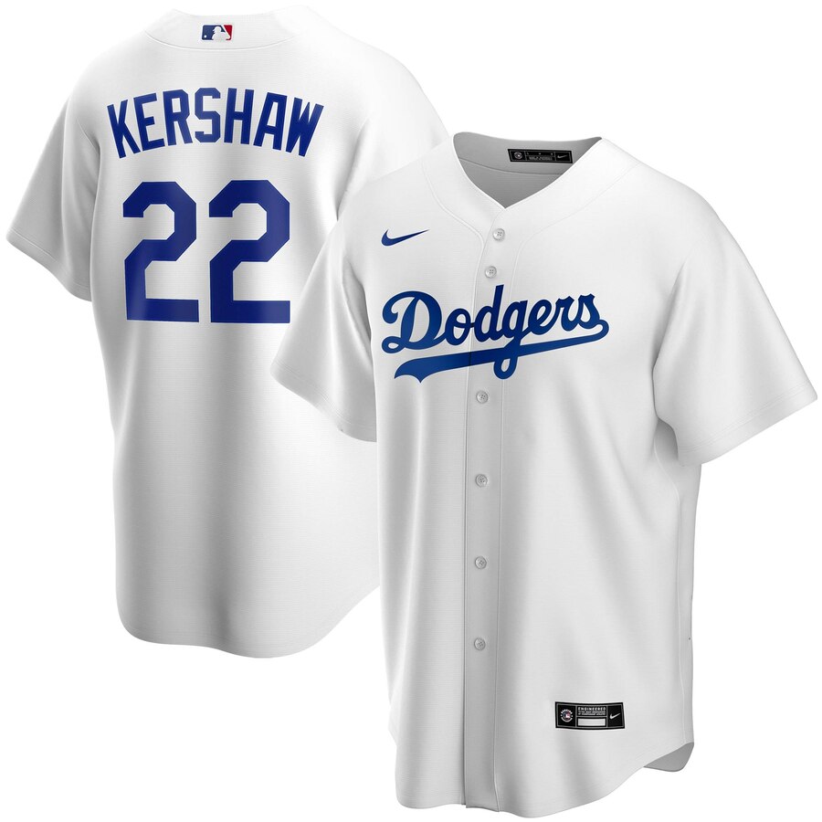 Clayton Kershaw Los Angeles Dodgers Home 2020 Replica Player Jersey ÃƒÂ¢Ã¢â€šÂ¬Ã¢â‚¬Å“ White