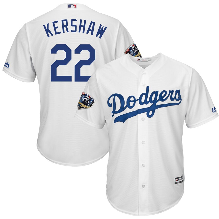 Clayton Kershaw Los Angeles Dodgers Majestic 2018 World Series Cool Base Player Jersey - White