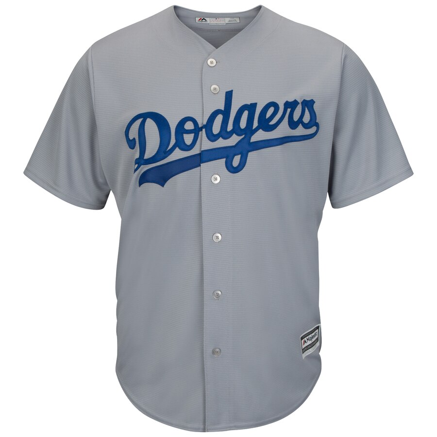 Alternative view of Clayton Kershaw Los Angeles Dodgers Majestic Road Official Cool Base Player Replica Jersey - Gray