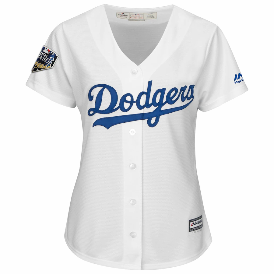 Alternative view of Clayton Kershaw Los Angeles Dodgers Majestic Women's 2018 World Series Cool Base Player Jersey - White