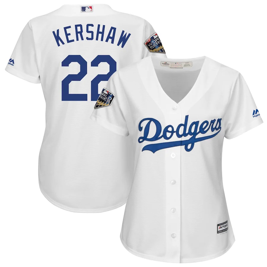Clayton Kershaw Los Angeles Dodgers Majestic Women's 2018 World Series Cool Base Player Jersey - White