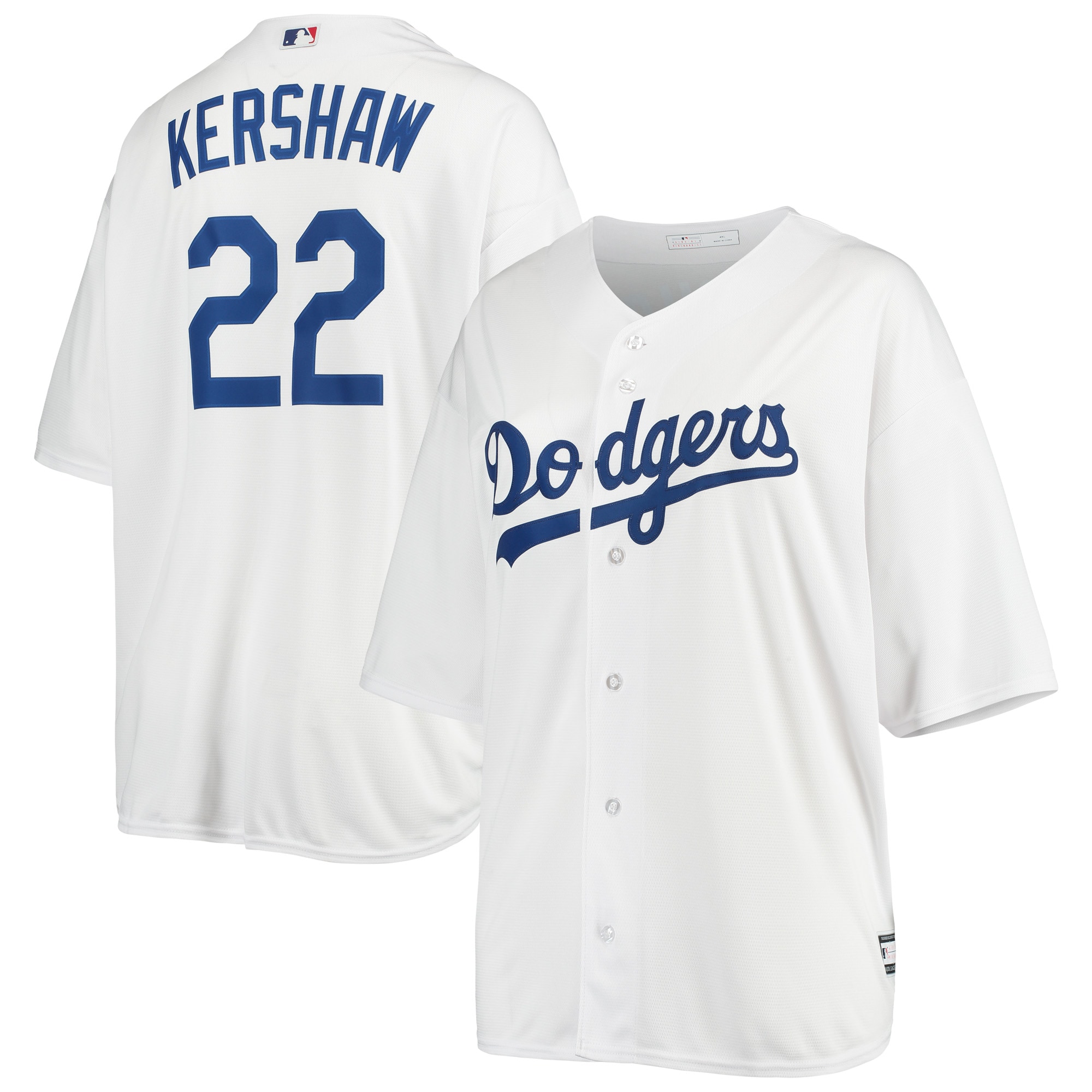 Alternative view of Clayton Kershaw Los Angeles Dodgers Women's Plus Size Replica Player Jersey - White