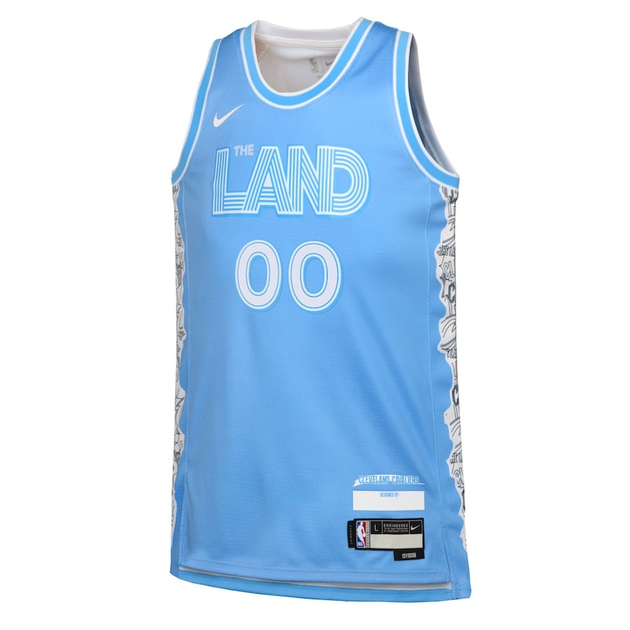 Alternative view of Cleveland Cavaliers 2024/25 Swingman Custom YOUTH Jersey - City Edition - Light Blue - JS810