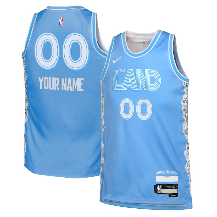 Cleveland Cavaliers 2024/25 Swingman Custom YOUTH Jersey - City Edition - Light Blue - JS810