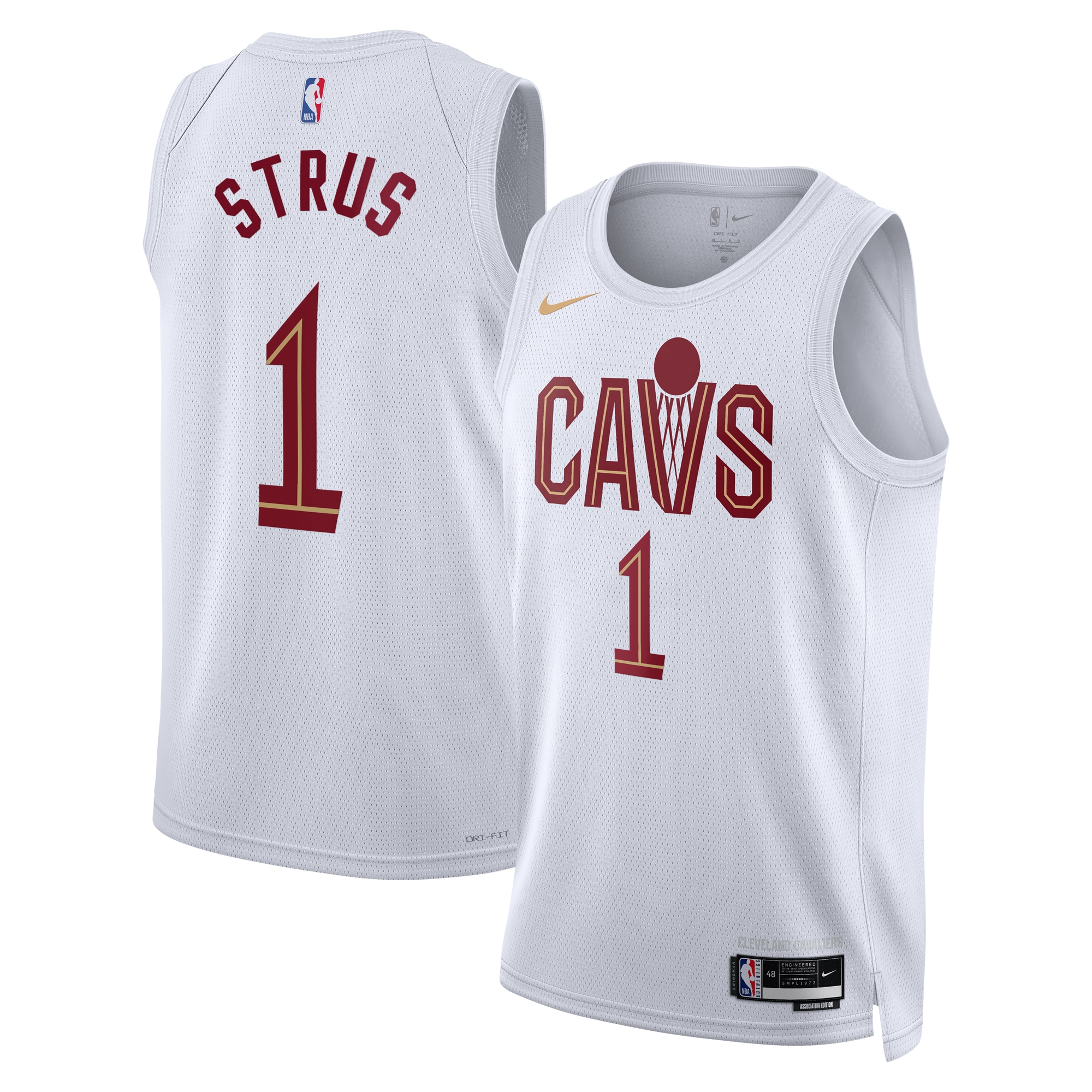 Cleveland Cavaliers Association Edition Swingman Jersey - White - Max Strus - Unisex - JS620
