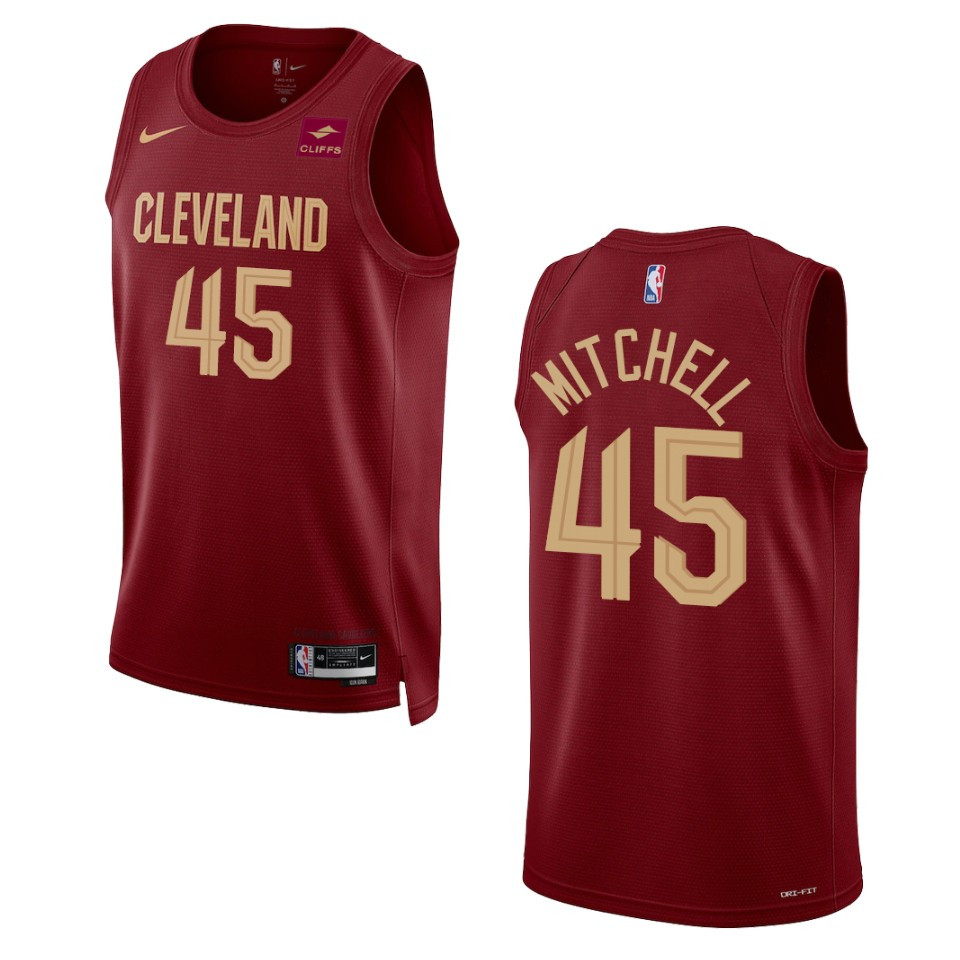 Cleveland Cavaliers Donovan Mitchell Swingman Wine 2022-23 Icon Edition Jersey