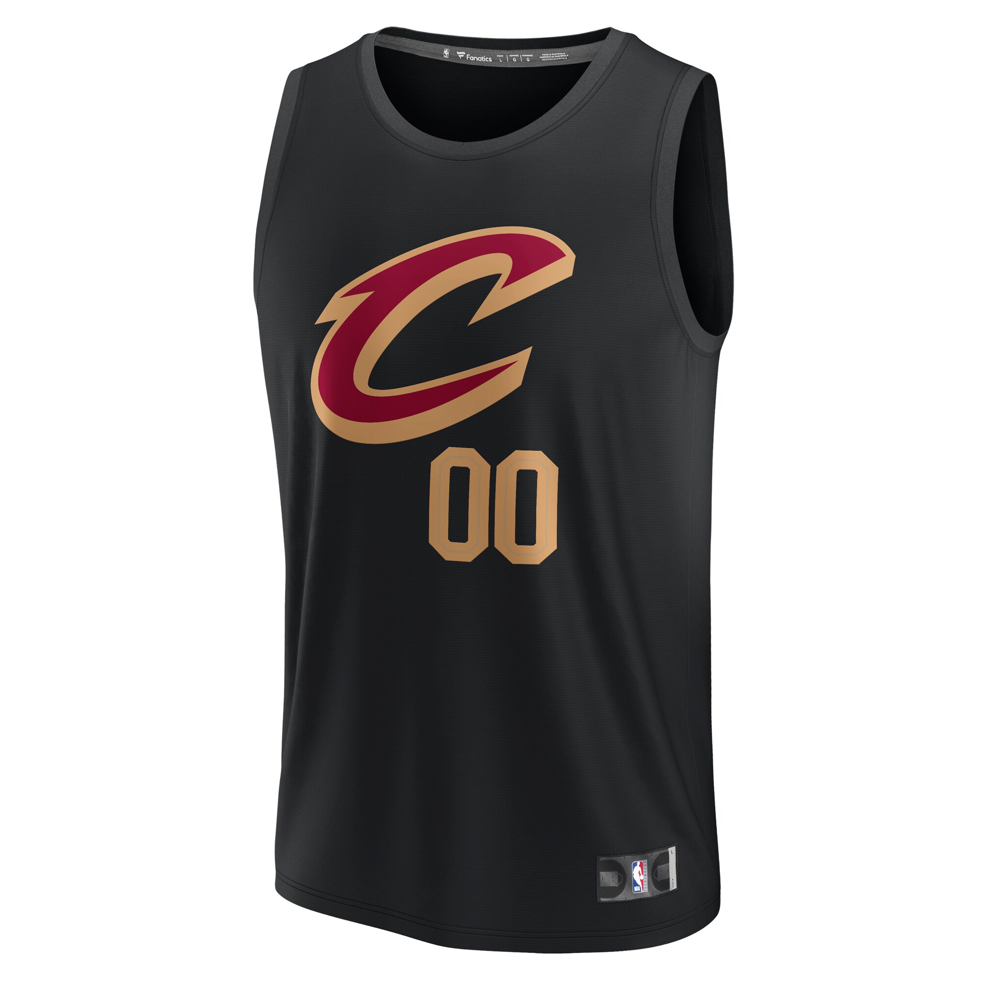 Alternative view of Cleveland Cavaliers Fanatics Fast Break Custom Jersey - Black - Statement Edition