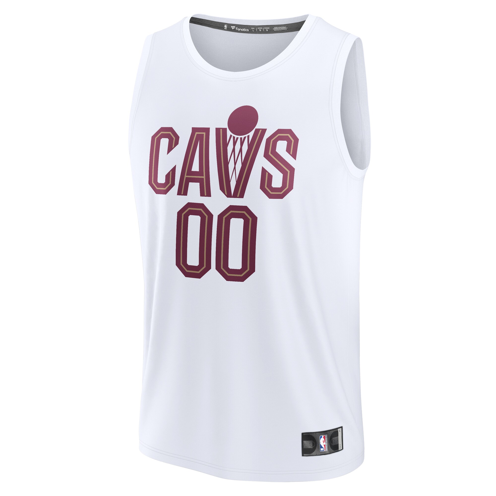 Alternative view of Cleveland Cavaliers Fanatics Youth Fast Break Replica Custom Jersey - Association Edition - White