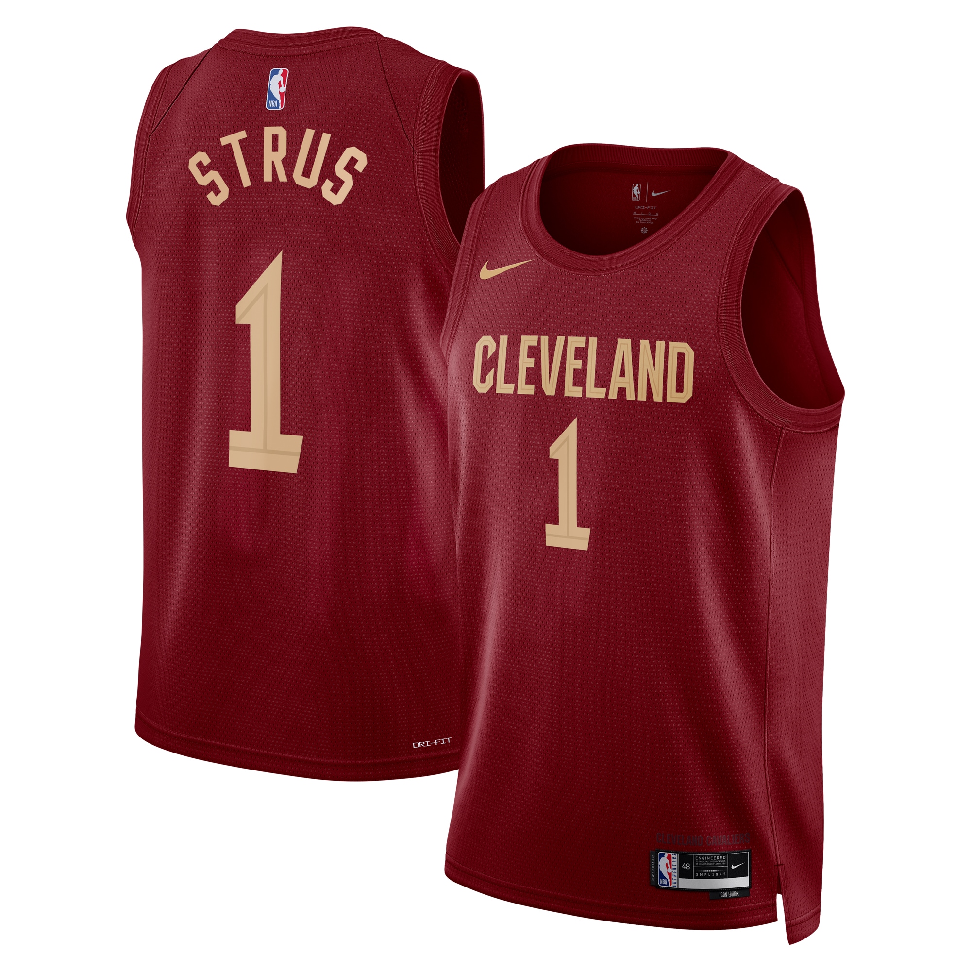 Cleveland Cavaliers Icon Edition Swingman Jersey - Maroon - Max Strus - Unisex - JS162