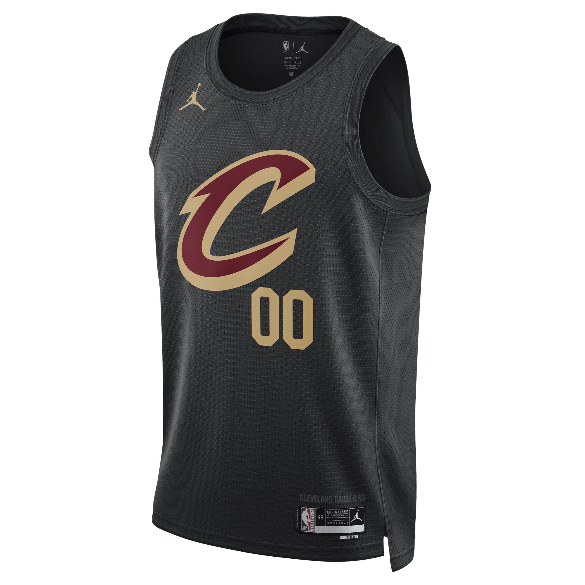 Alternative view of Cleveland Cavaliers Jordan Brand Unisex 2022/23 Swingman Custom Jersey - Statement Edition - Black