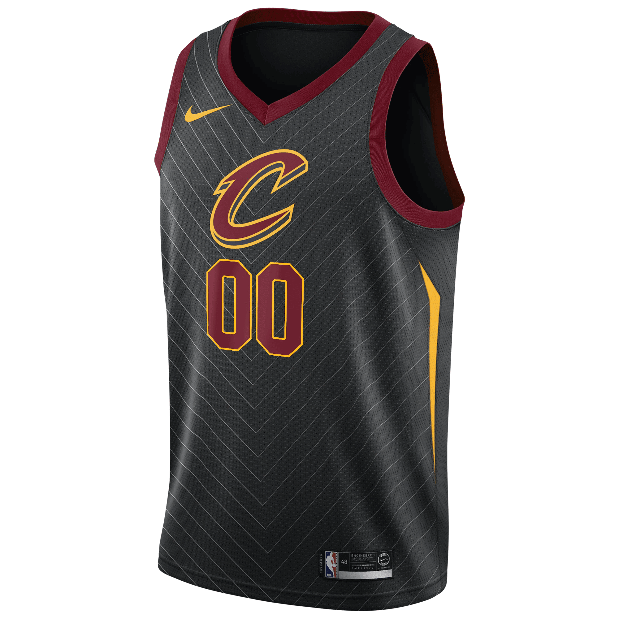 Alternative view of Cleveland Cavaliers Swingman Custom Jersey Black - Statement Edition Jersey - JS887