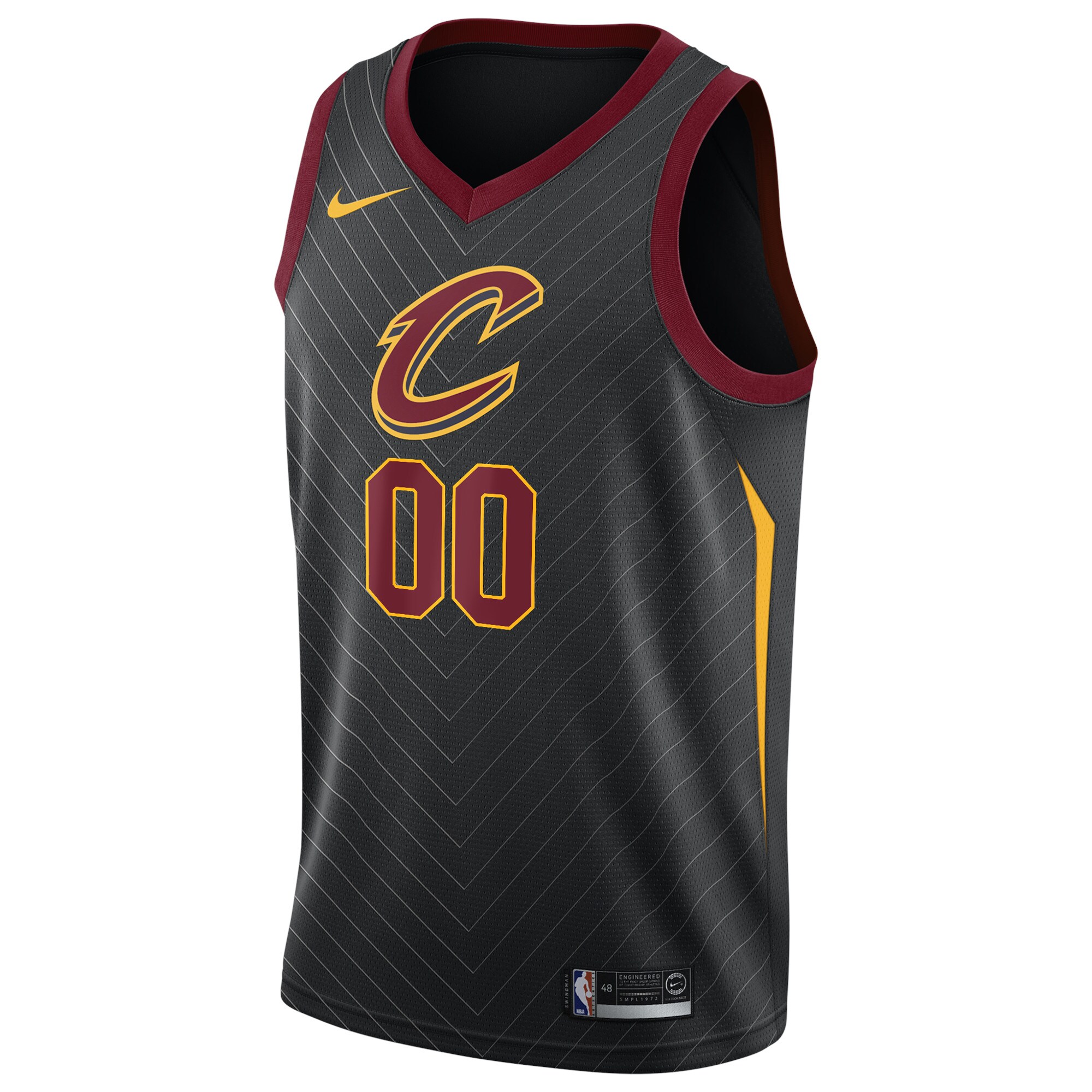 Alternative view of Cleveland Cavaliers Swingman Custom Jersey Black - Statement Edition