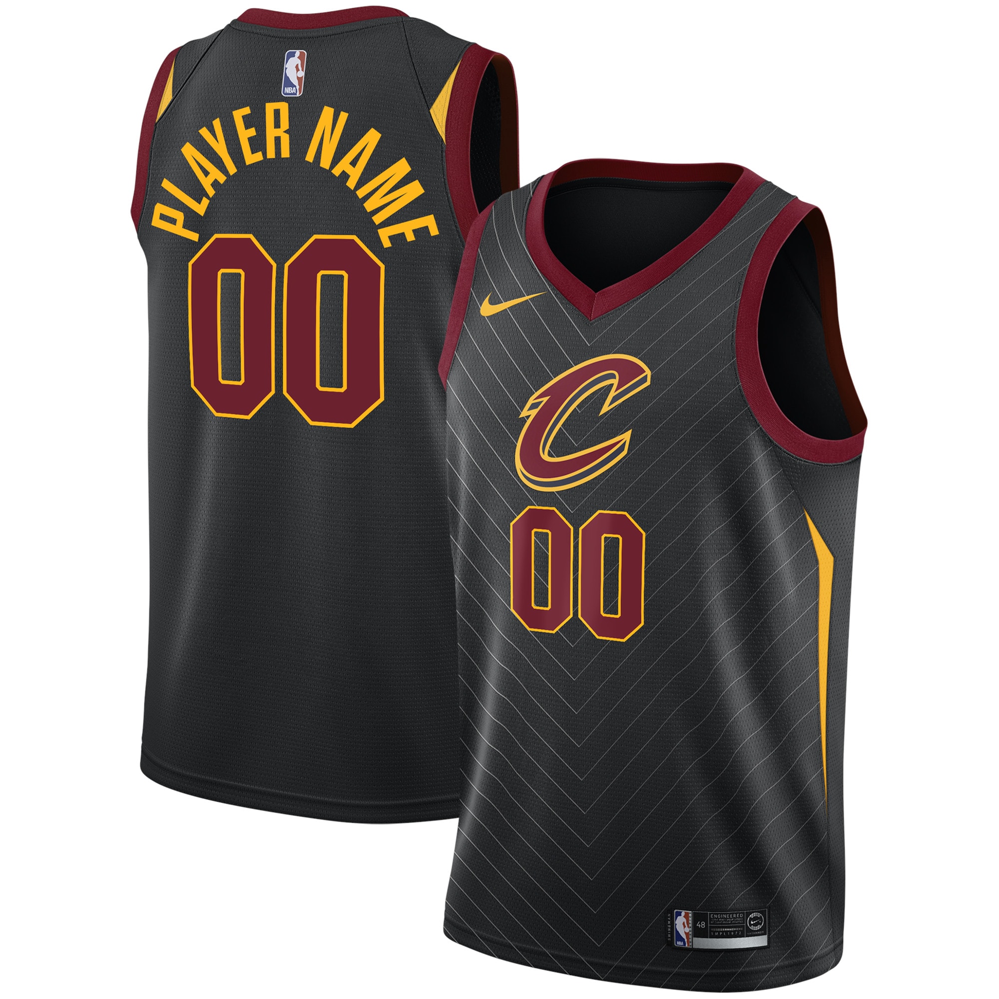 Cleveland Cavaliers Swingman Custom Jersey Black - Statement Edition