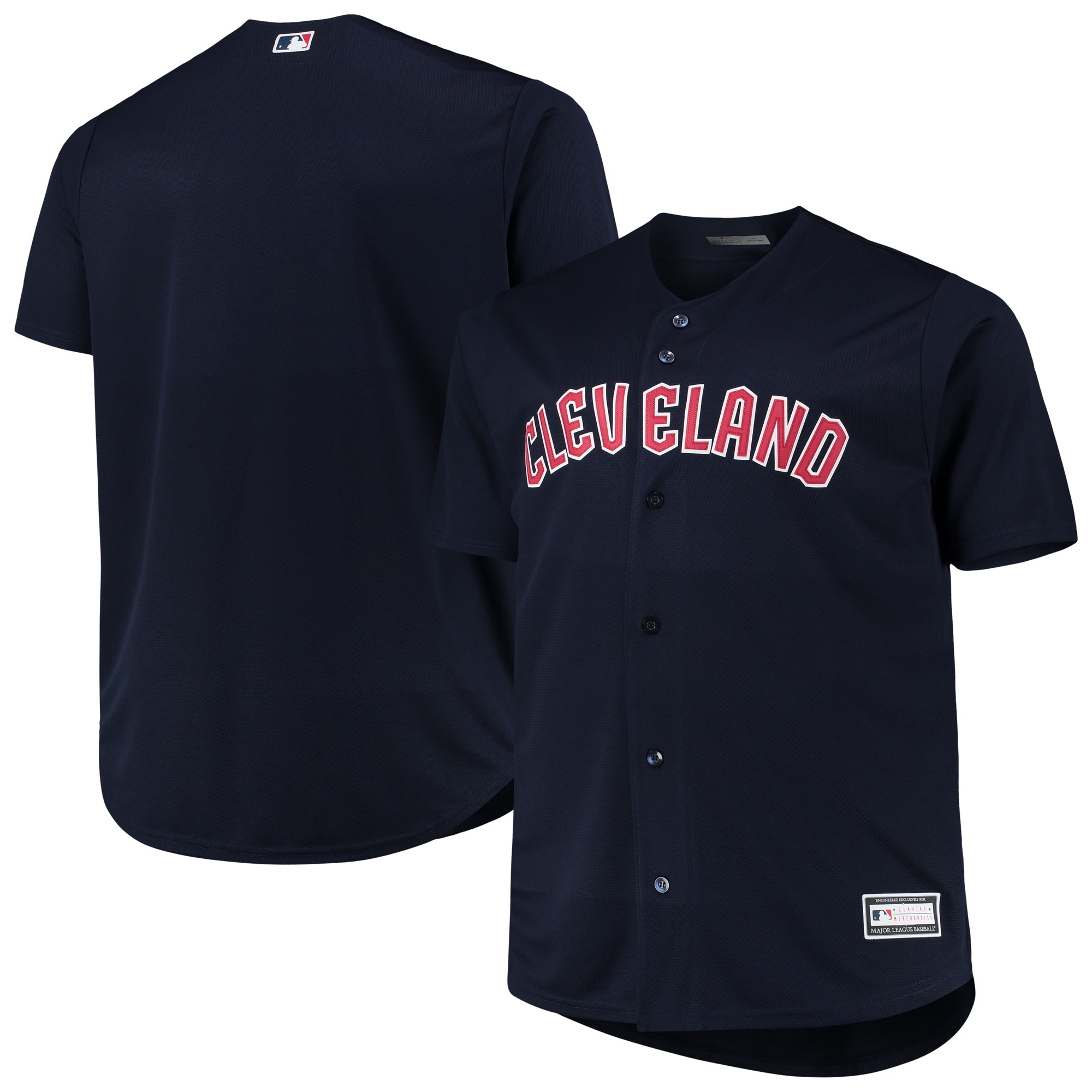 Cleveland Guardians Big & Tall Alternate Replica Team Jersey – Navy