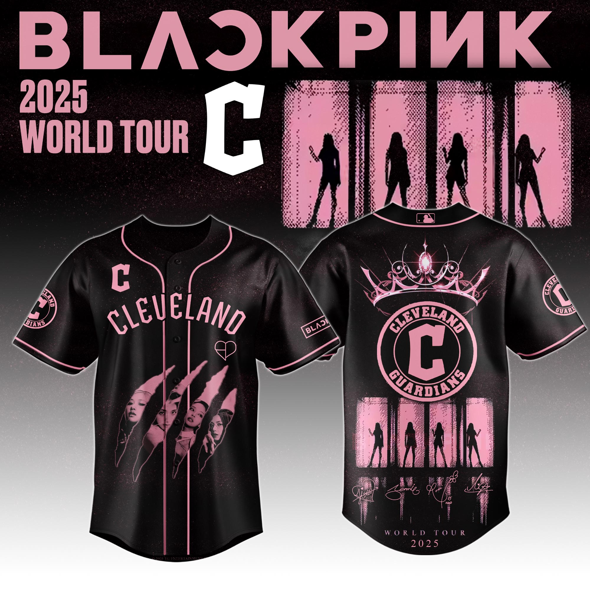 Cleveland Guardians Mlb X Blackpink All Star Baseball Jersey