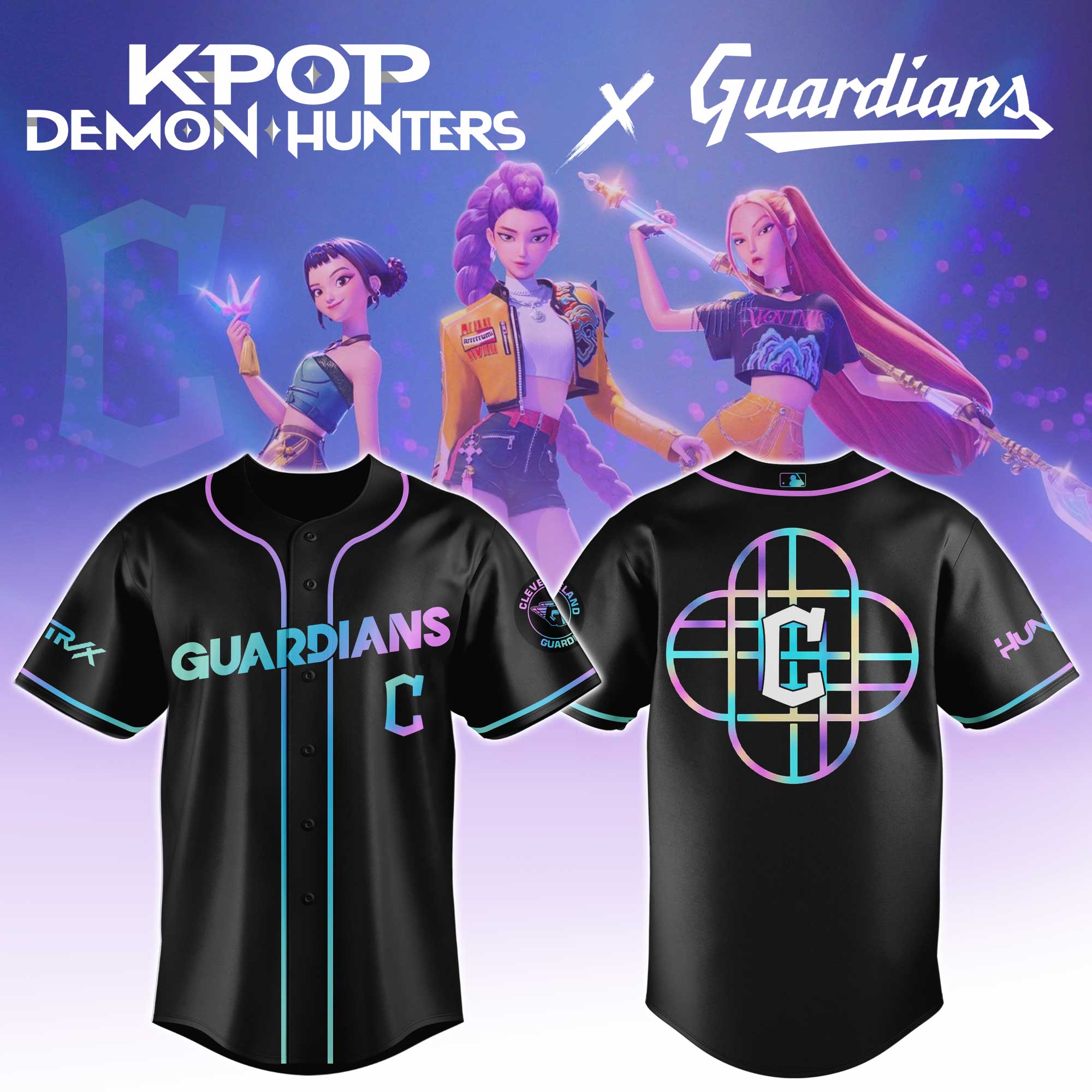 Cleveland Guardians Mlb X Kpop Demon Hunters Huntrx Baseball Jersey