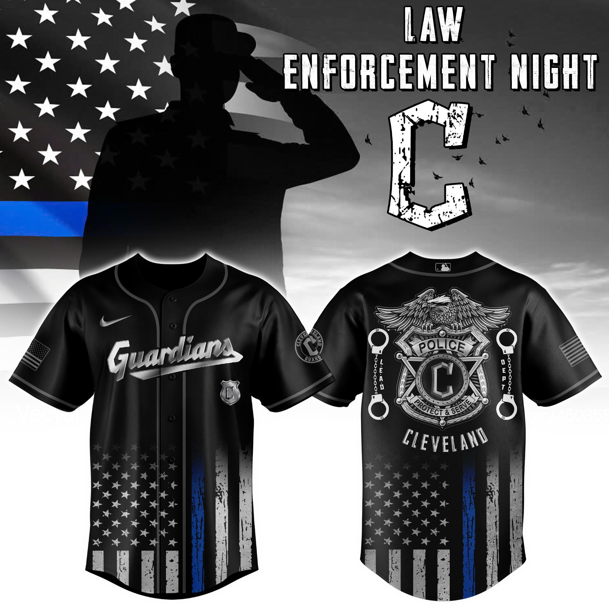 Cleveland Guardians Mlb X Law Enforcement Night Edition Jersey 2025
