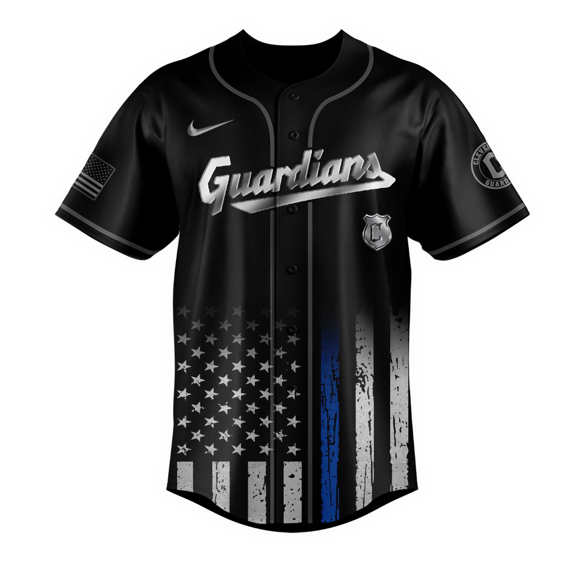Alternative view of Cleveland Guardians Mlb X Law Enforcement Night Edition Jersey 2025