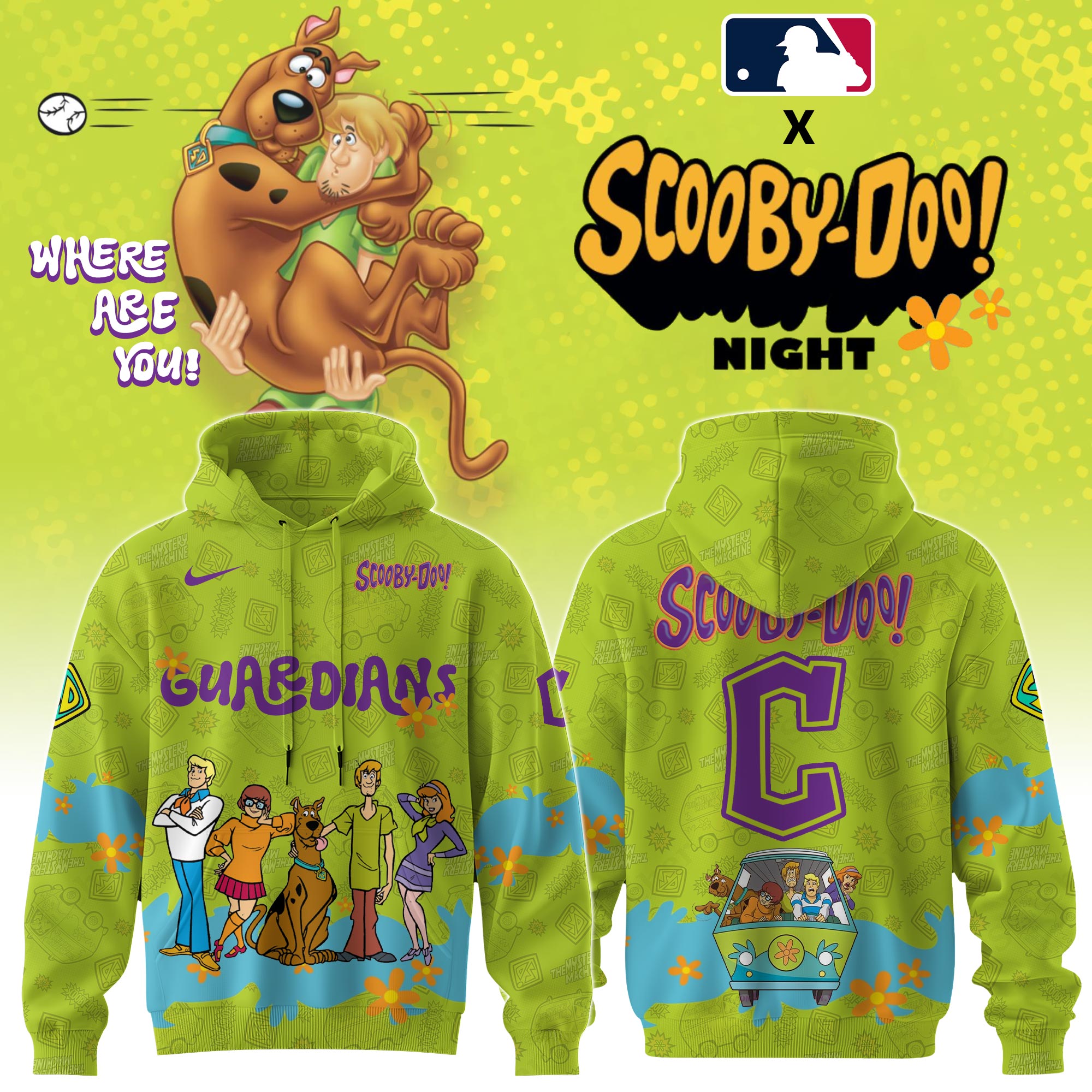 Cleveland Guardians Mlb X Scooby Doo Custom Hoodie Editions Limited