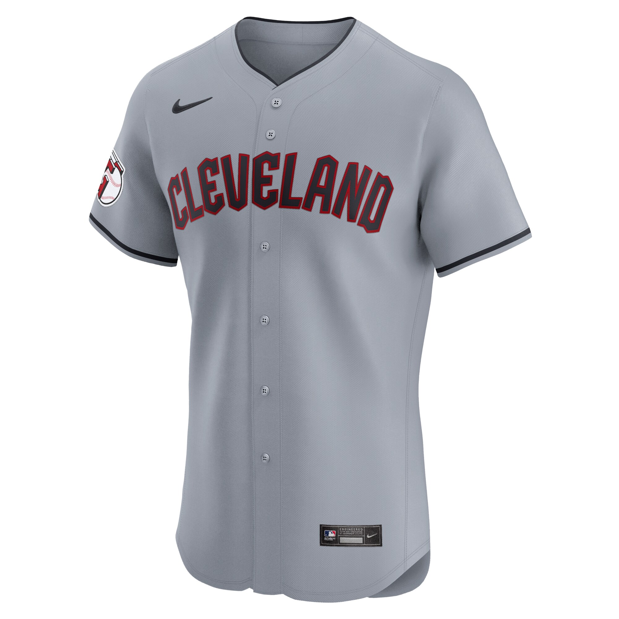 Alternative view of Cleveland Guardians Road 2024 Jackie Robinson Day Elite Jersey - Gray