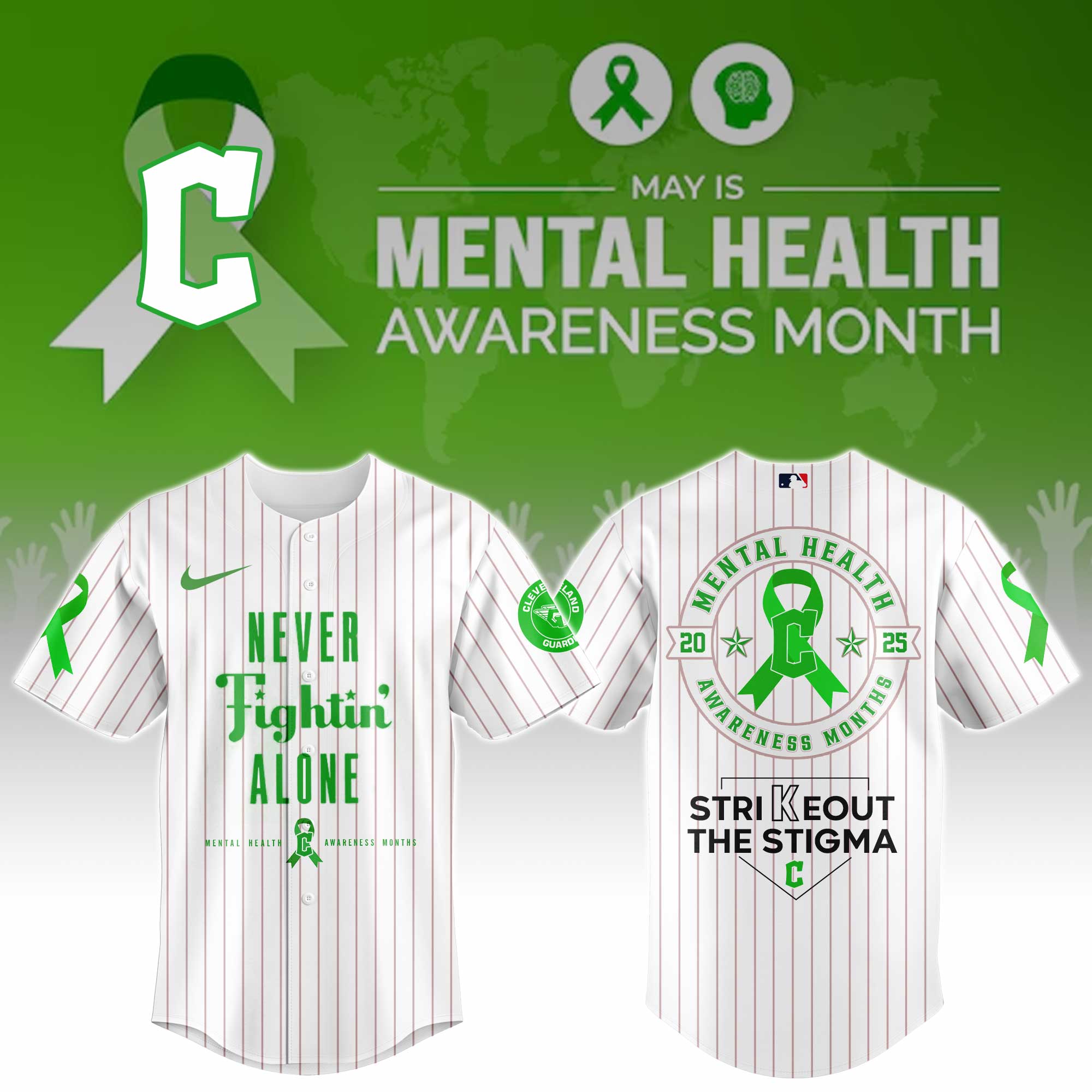 Cleveland Guardians Special Mental Health Awareness Week Limited Edition Jersey
