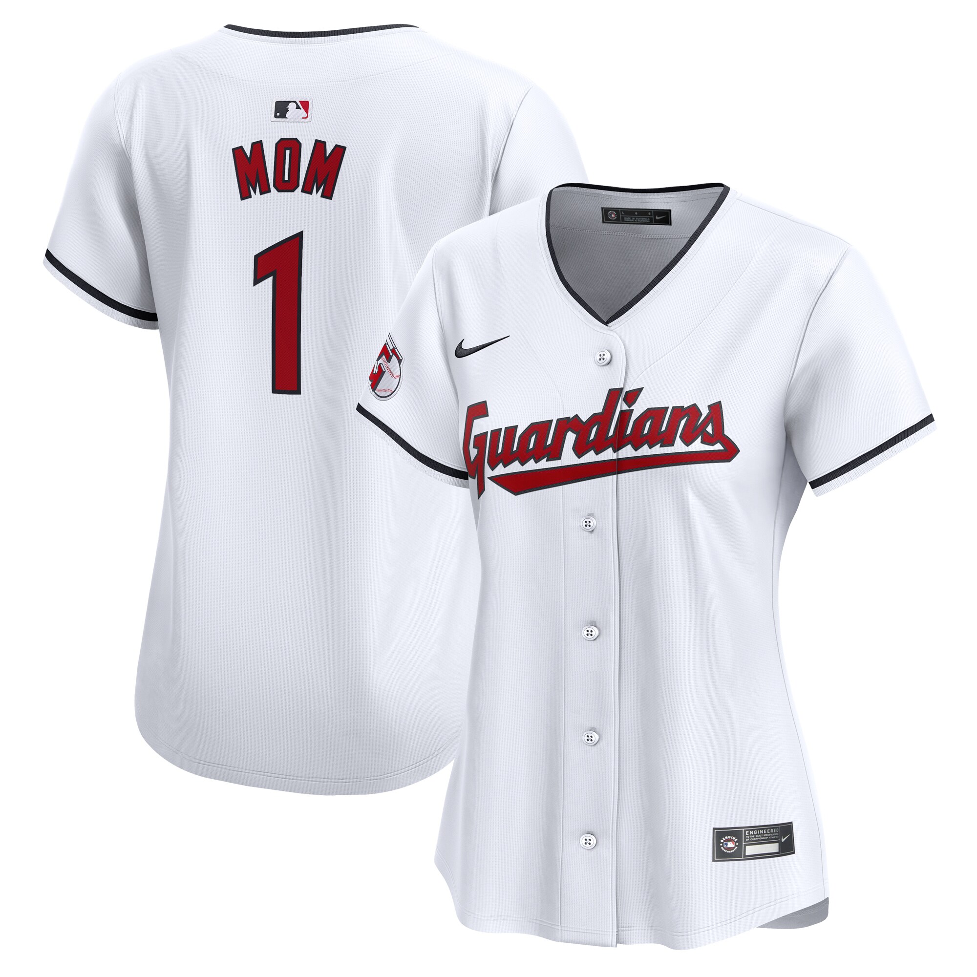 Cleveland Guardians Women's #1 Mom Home Limited Jersey - White