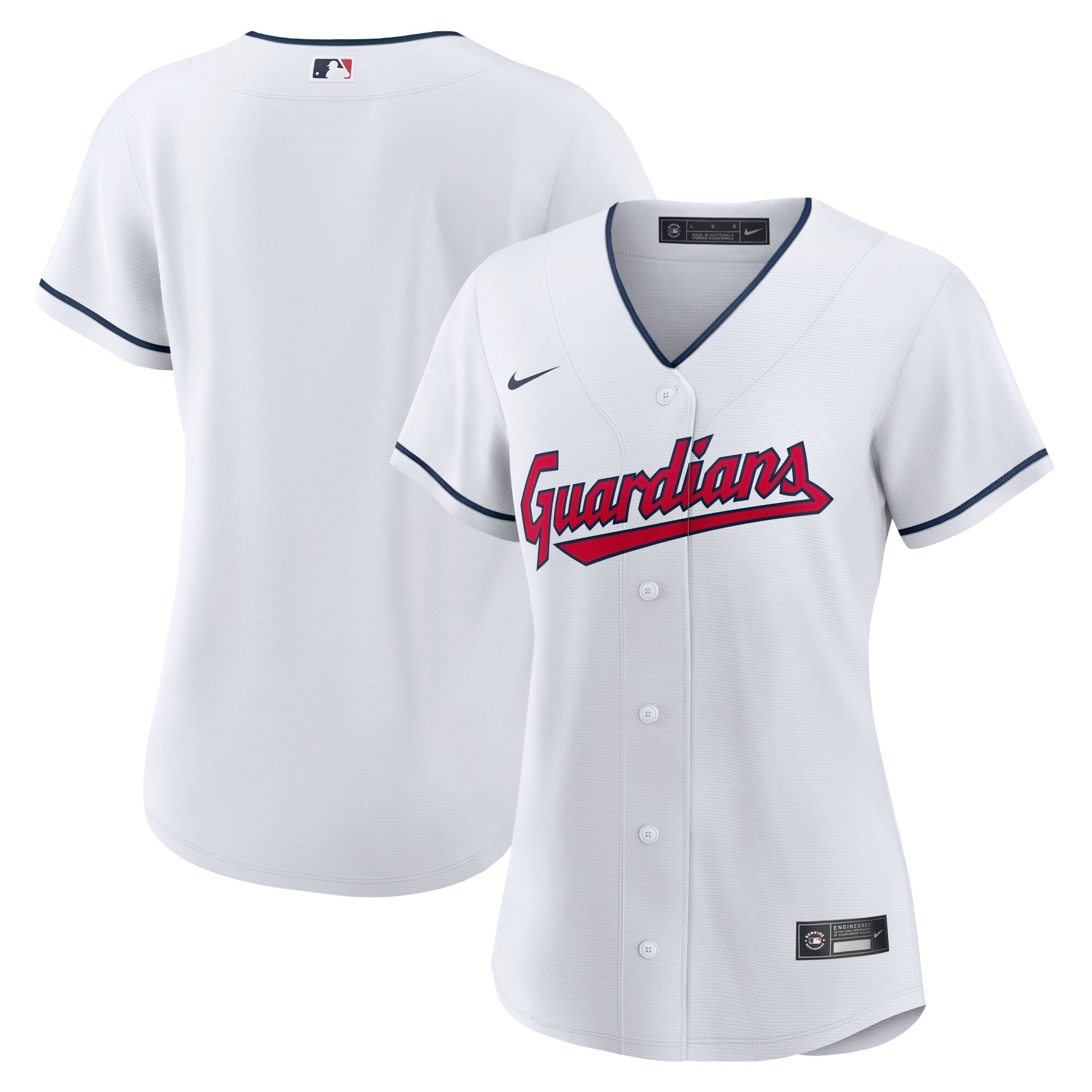 Alternative view of Cleveland Guardians Women’s Home Blank Replica Jersey- White