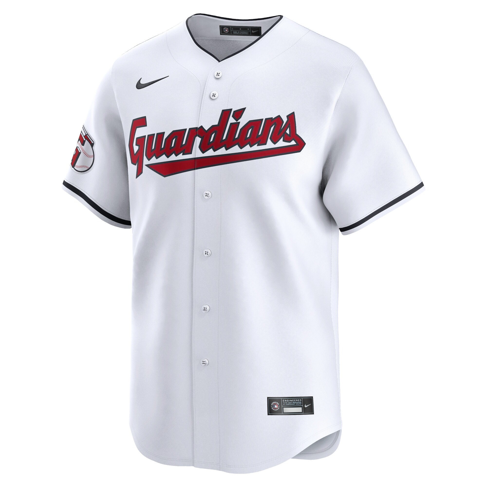 Alternative view of Cleveland Guardians Youth Home Limited Custom Jersey - White