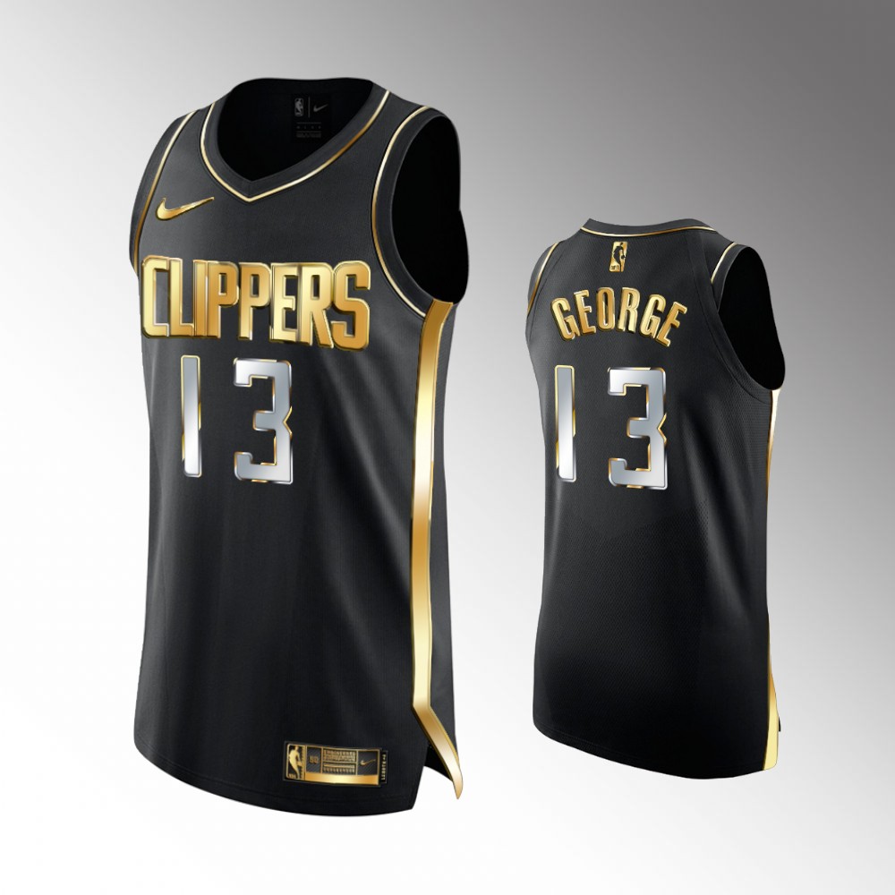 Clippers Paul George Golden Edition Black Jersey