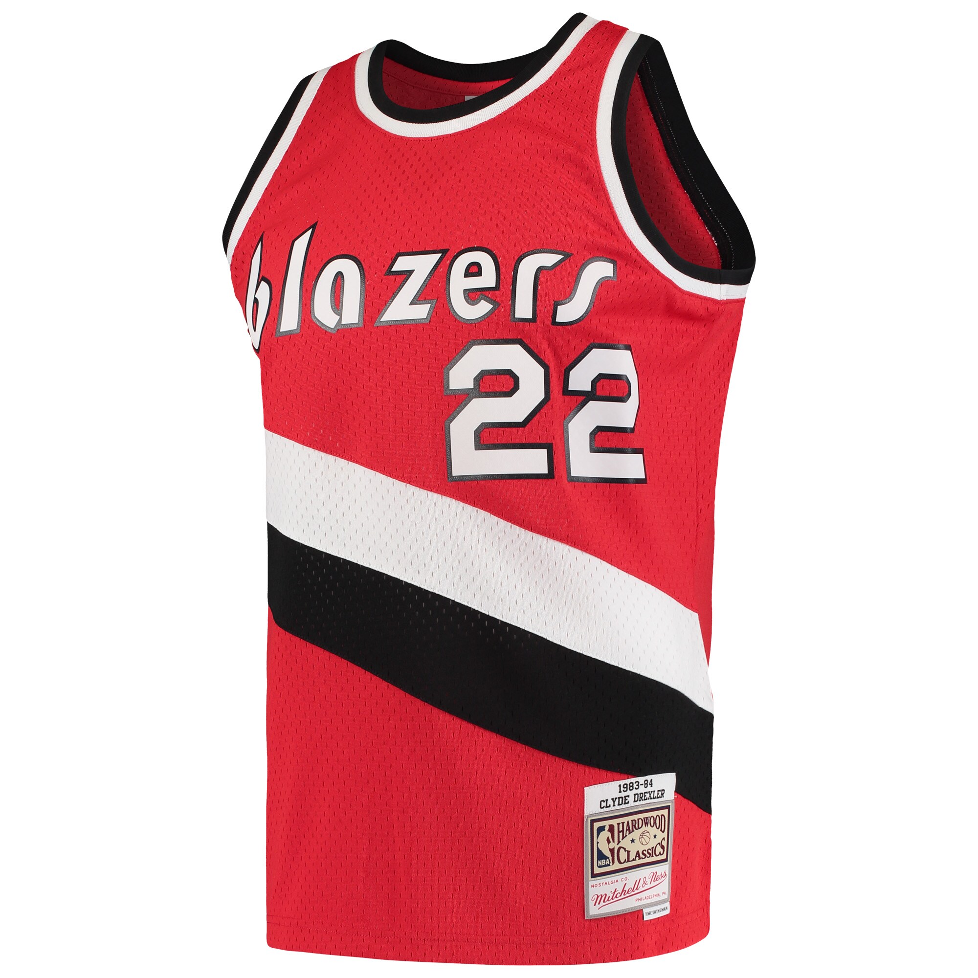Alternative view of Clyde Drexler Portland Trail Blazers Mitchell & Ness 1983/84 Hardwood Classics Swingman Jersey - Red