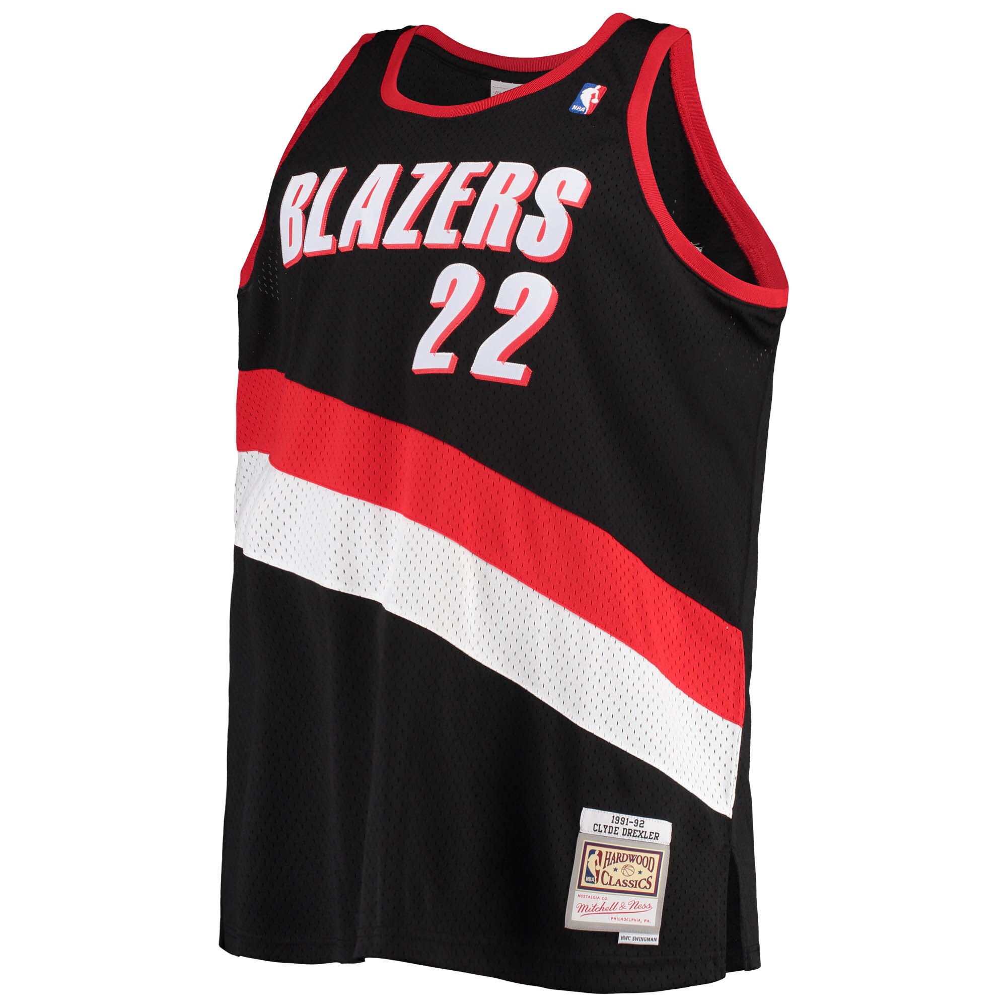 Alternative view of Clyde Drexler Portland Trail Blazers Mitchell & Ness 1991/92 Big & Tall Hardwood Classics Swingman Jersey - Black