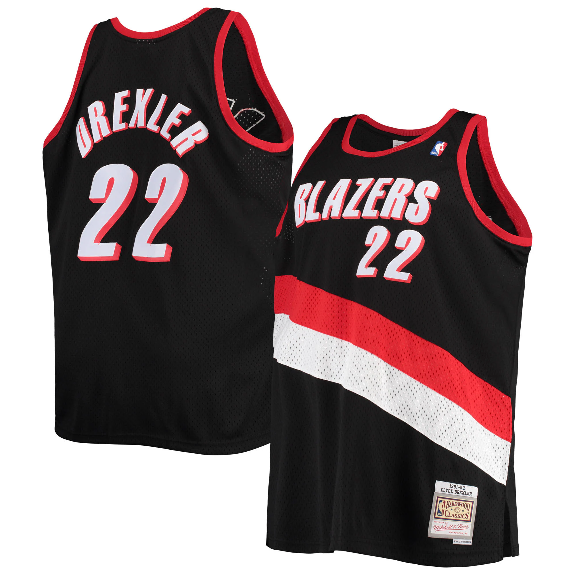 Alternative view of Clyde Drexler Portland Trail Blazers Mitchell & Ness Big & Tall Hardwood Classics Swingman Jersey - Black