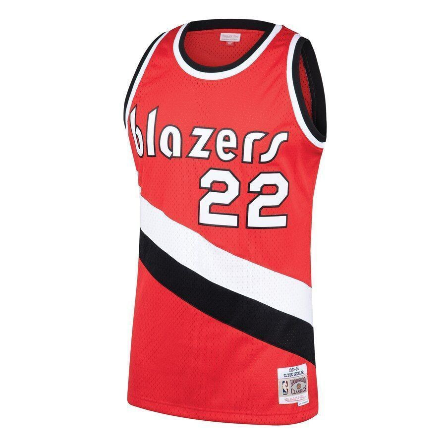 Alternative view of Clyde Drexler Portland Trail Blazers Mitchell & Ness Hardwood Classics Swingman Jersey - Red - JS769 