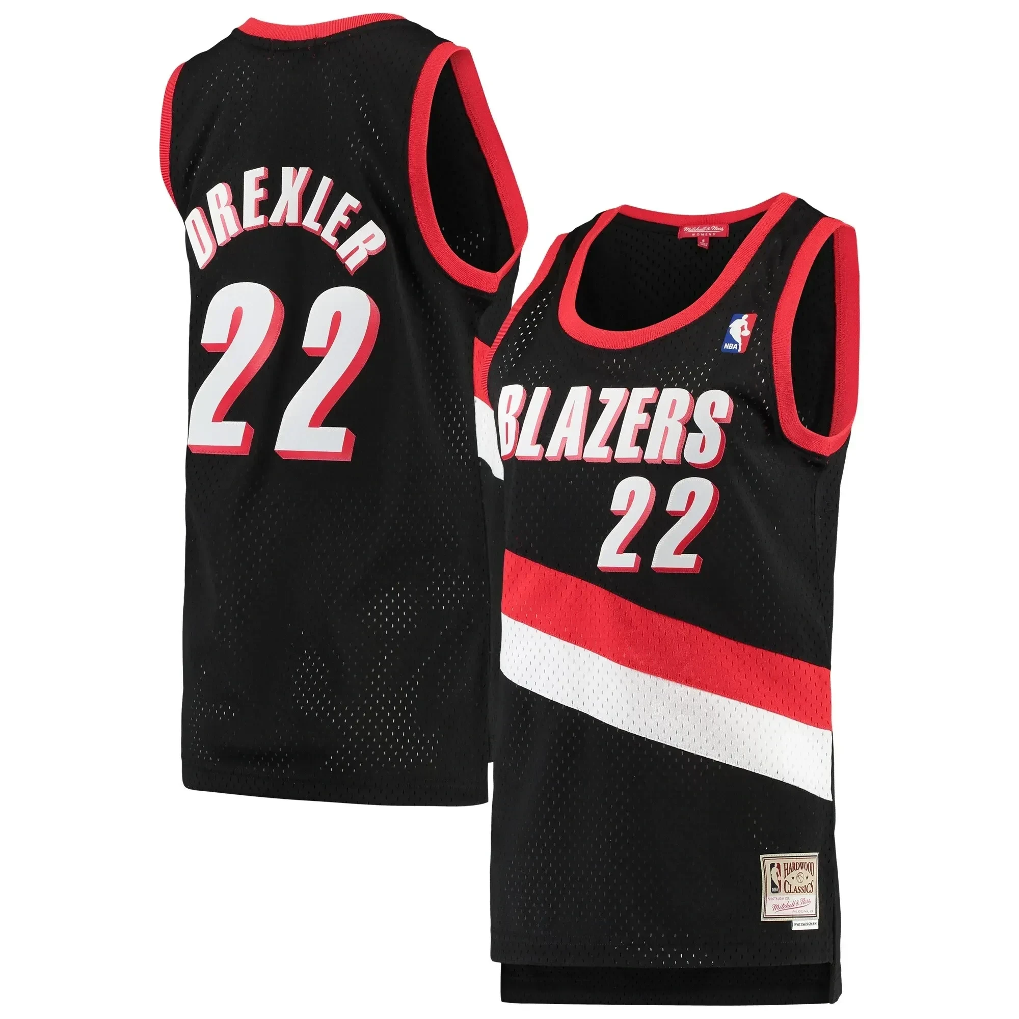 Clyde Drexler Portland Trail Blazers Mitchell & Ness Women's 1991-92 Hardwood Classics Swingman Jersey - Black - JS445 