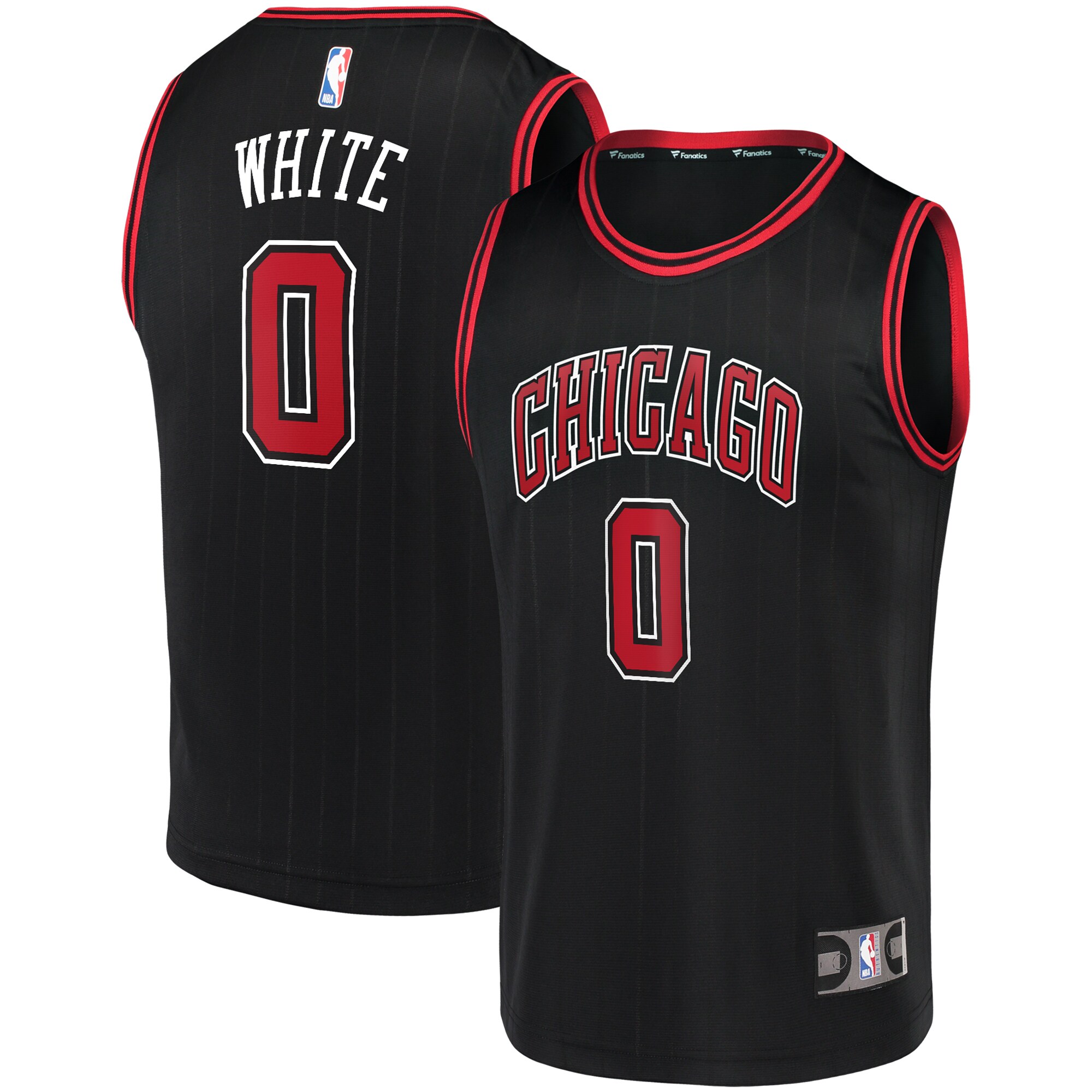 Alternative view of Coby White Chicago Bulls Fanatics Branded Fast Break Replica Jersey - Statement Edition - Black