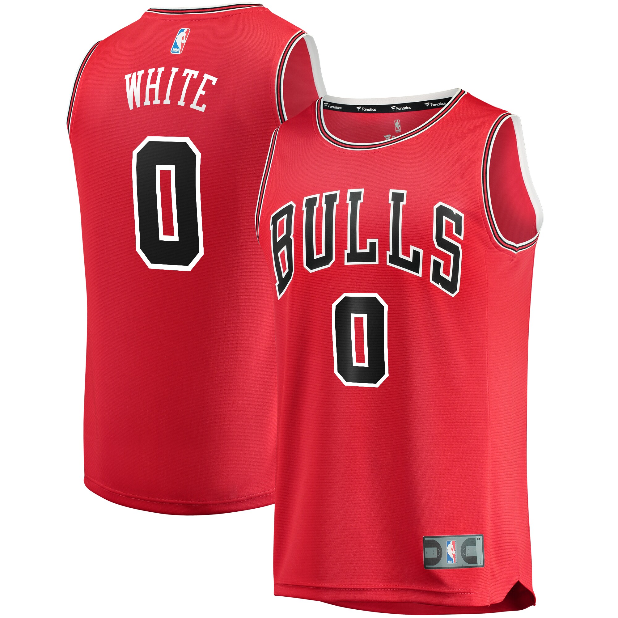 Alternative view of Coby White Chicago Bulls Fanatics Branded Fast Break Replica Jersey Red - Icon Edition