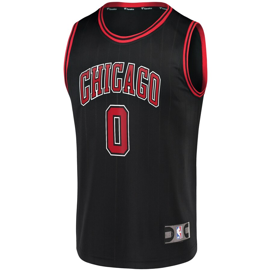 Alternative view of Coby White Chicago Bulls Fanatics Branded Youth Fast Break Player Replica Jersey - Statement Edition - Black