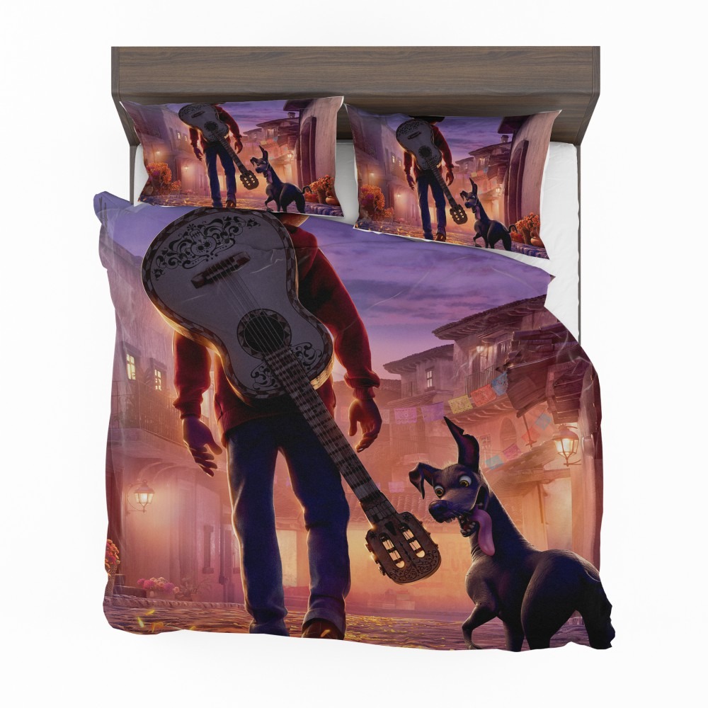 Alternative view of Coco Movie Dante Guitar Miguel Rivera Bedding Set - Custom Bedding Set