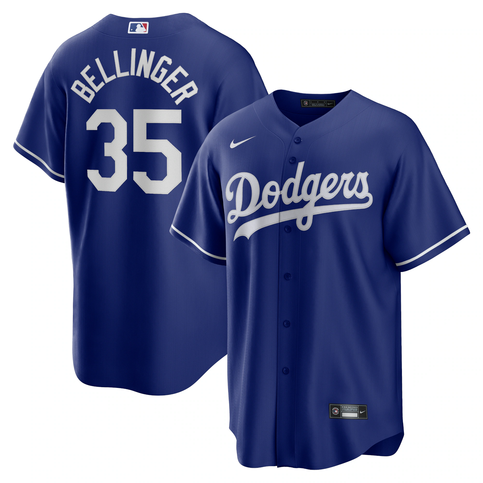 Alternative view of Cody Bellinger Los Angeles Dodgers Alternate Replica Player Name Jersey – Royal