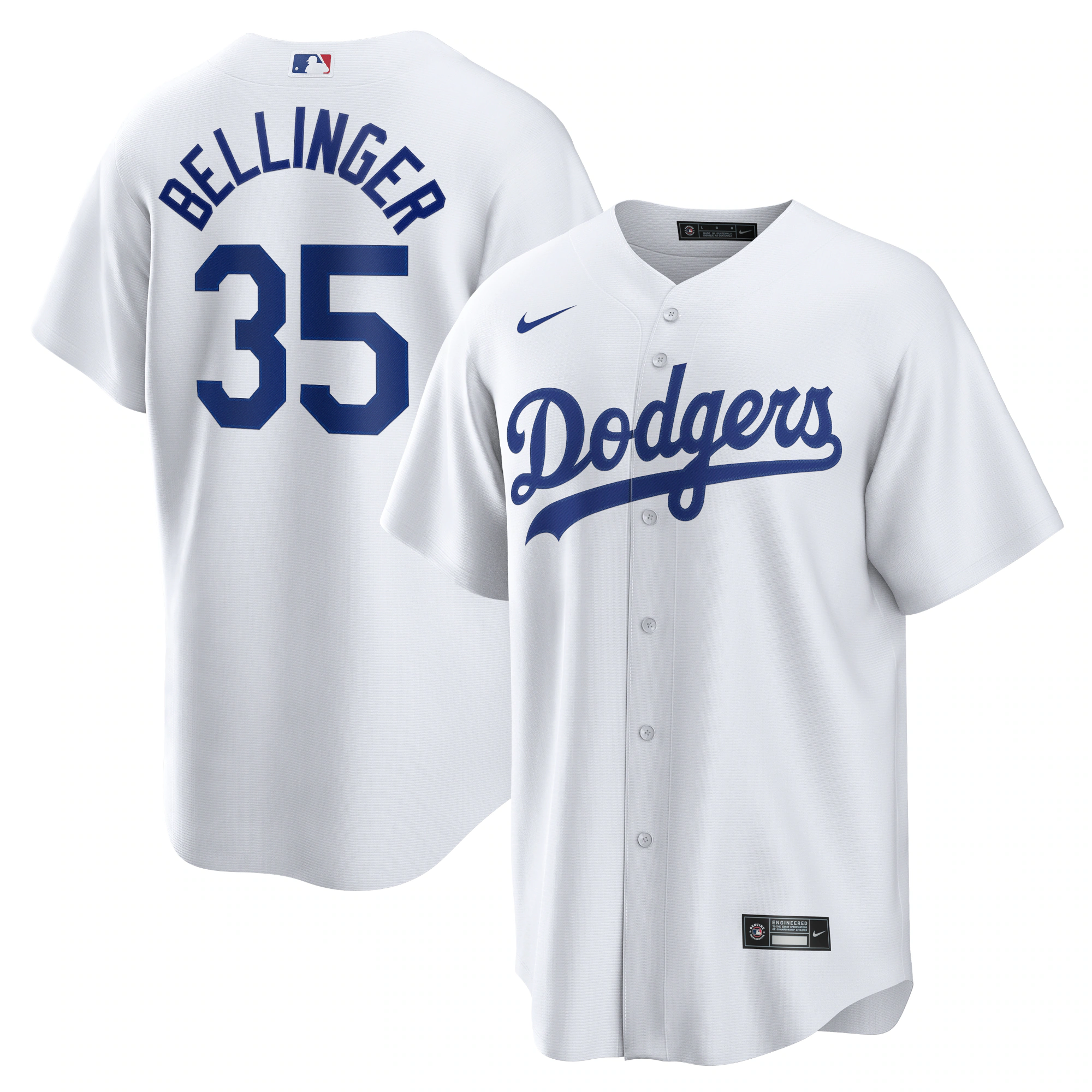 Alternative view of Cody Bellinger Los Angeles Dodgers Home Replica Player Name Jersey – White