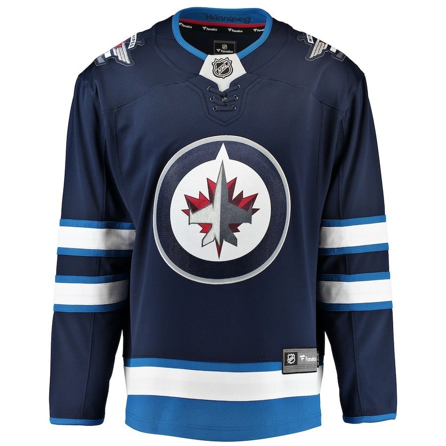 Alternative view of Colby Barlow #39 Winnipeg Jets 2023 Draft Home Breakaway Men Jersey - Navy - JS901 