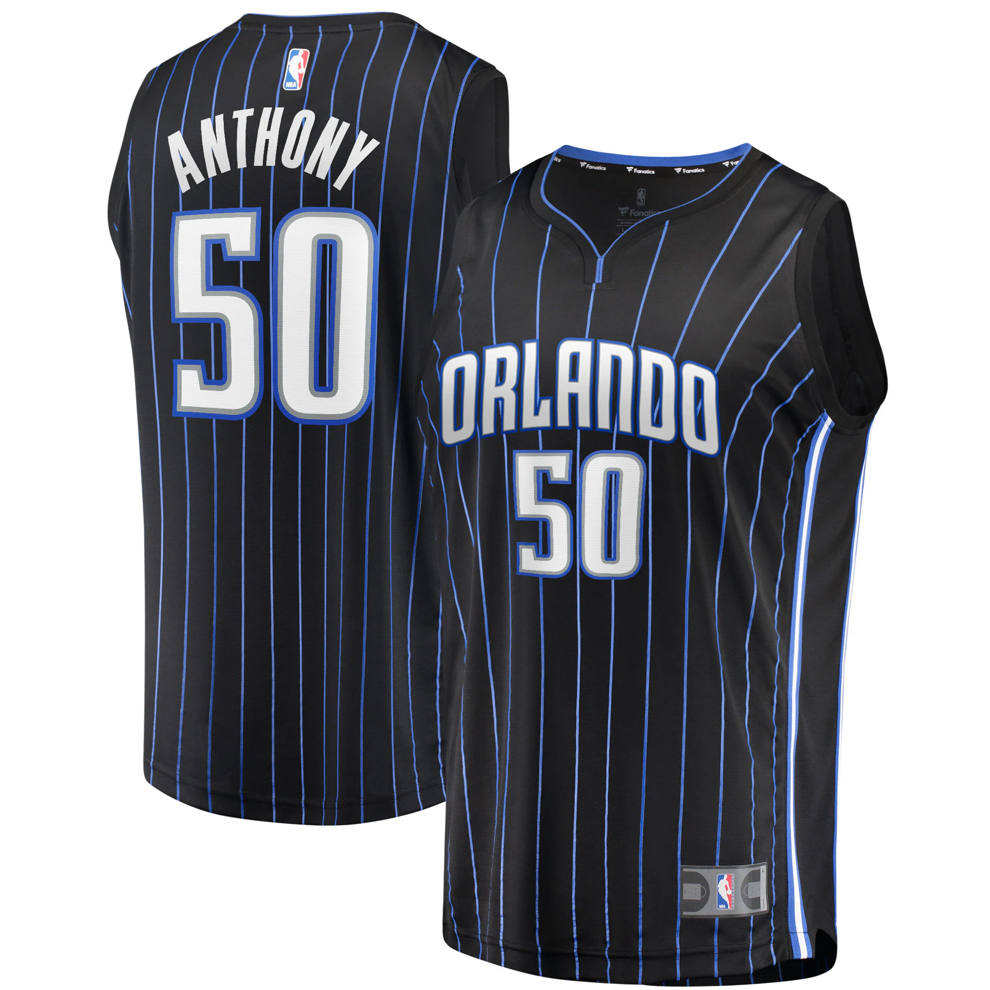 Alternative view of Cole Anthony Orlando Magic Fanatics Branded 2021/22 Fast Break Replica Jersey - Icon Edition - Black