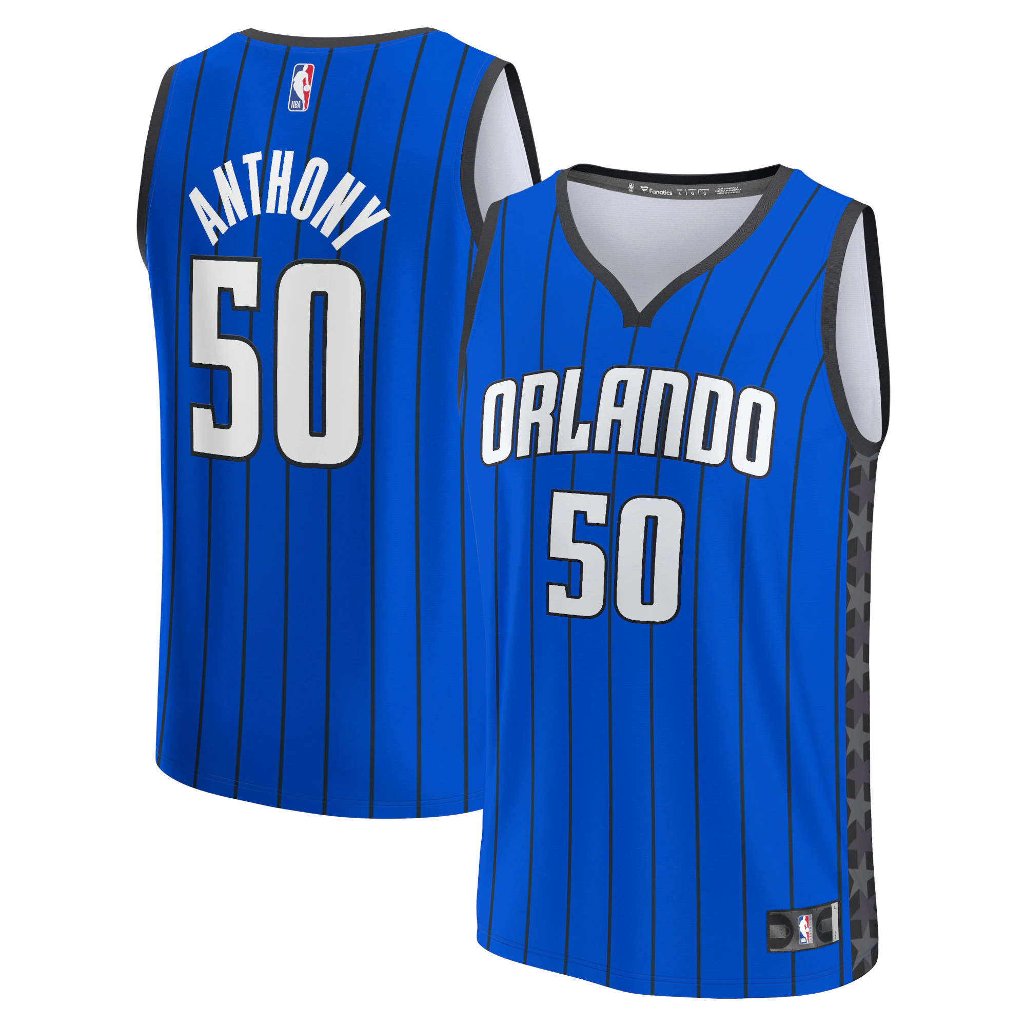 Alternative view of Cole Anthony Orlando Magic Fanatics Branded Fast Break Replica Player Jersey - Statement Edition - Blue