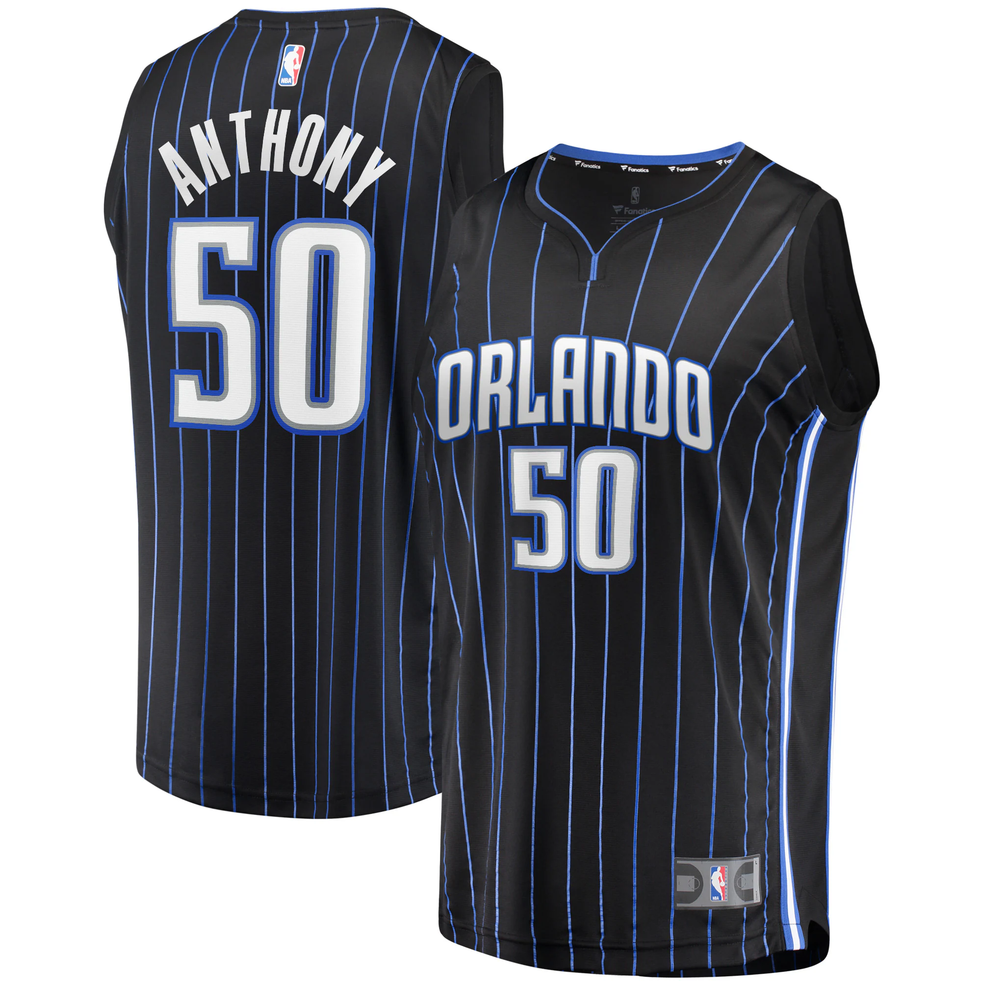 Alternative view of Cole Anthony Orlando Magic Fanatics Branded Youth 2020 Nba Draft First Round Pick Fast Break Replica Jersey Black - Icon Edition