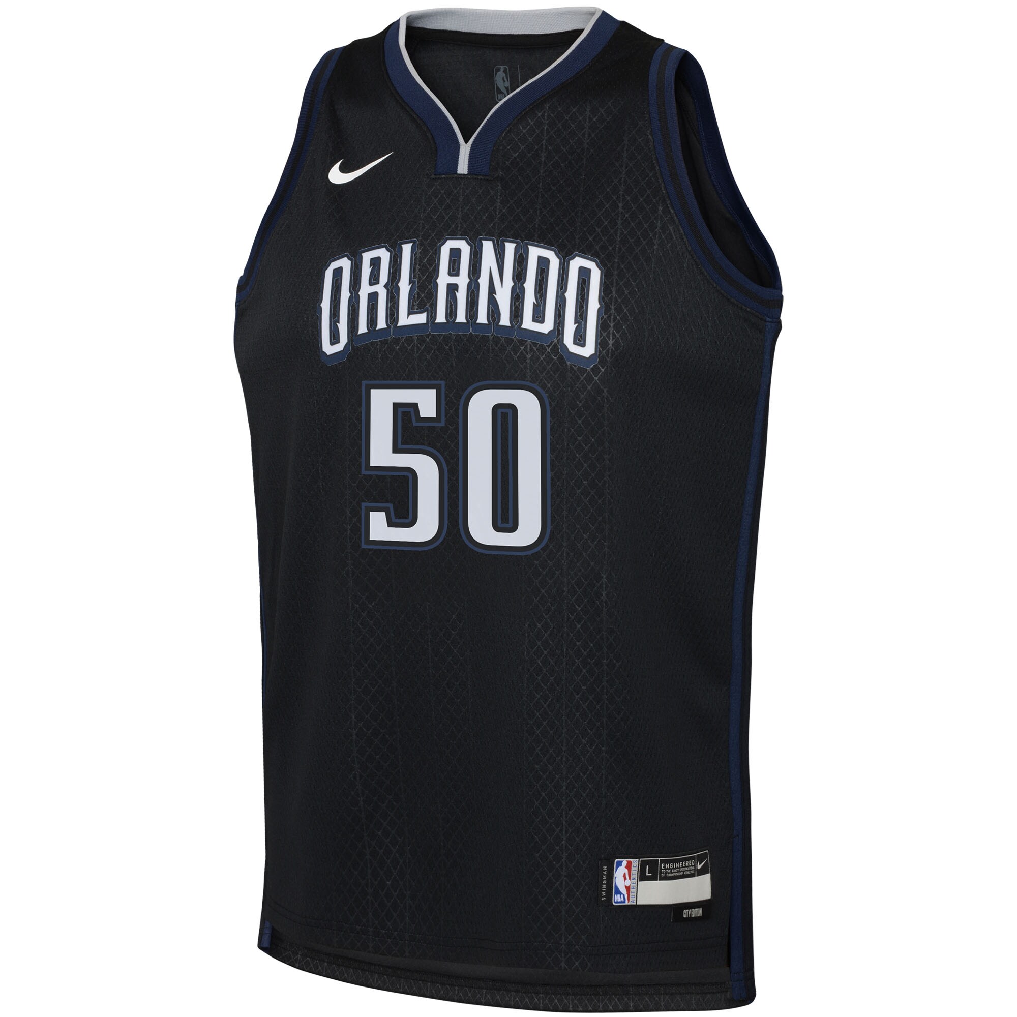 Alternative view of Cole Anthony Orlando Magic Youth 2022/23 Swingman Jersey – City Edition – Black
