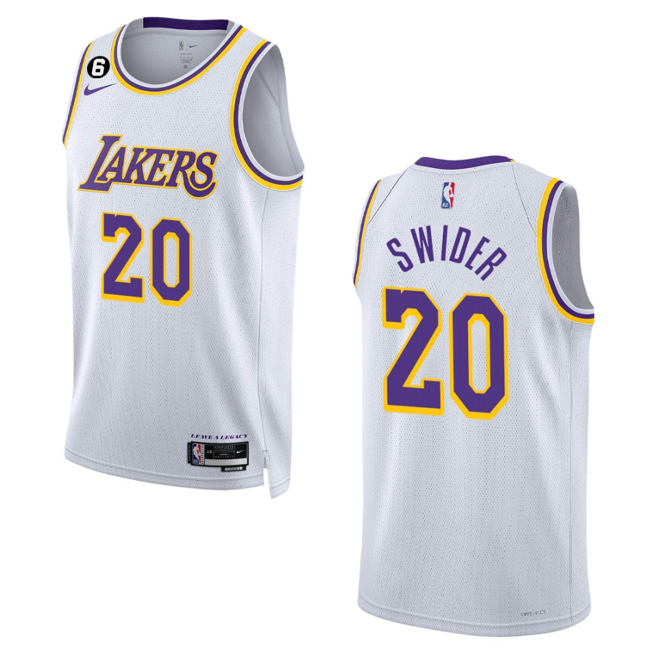 Cole Swider Association Edition Los Angeles Lakers 2022-23 White Swingman Jersey