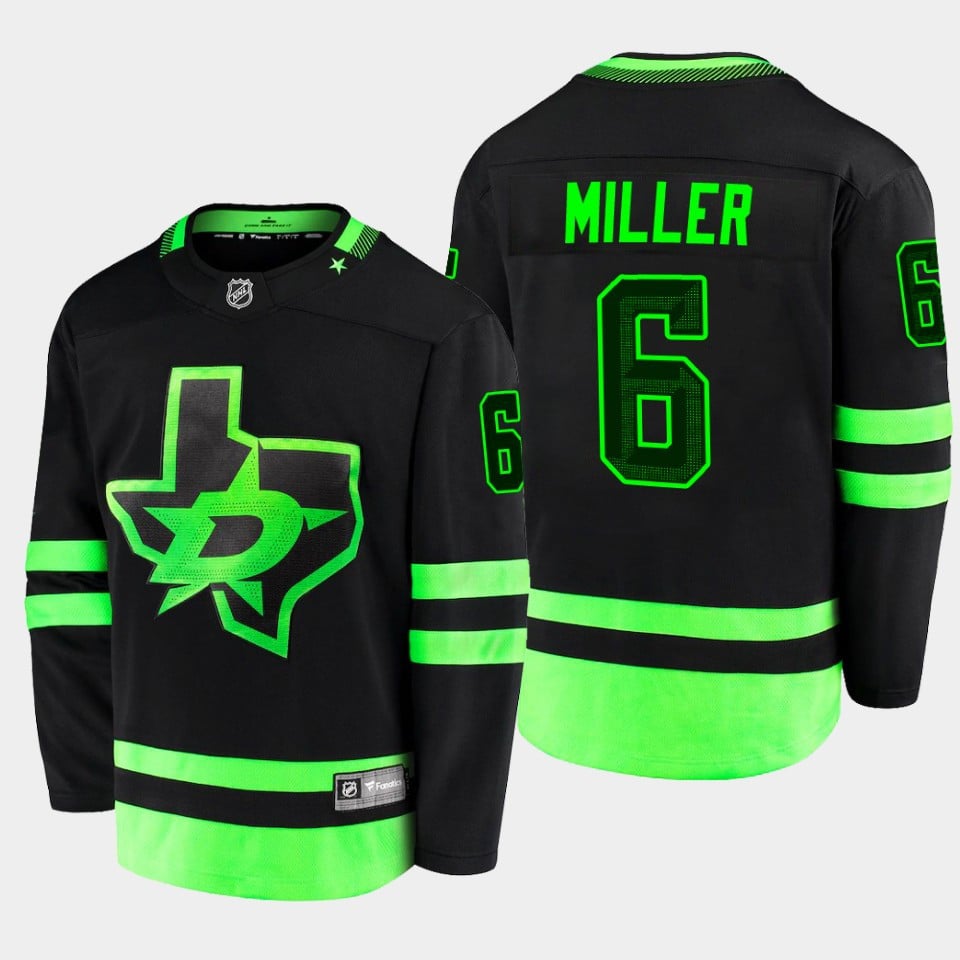 Colin Miller 6 Dallas Stars Blackout Alternate Third Black Jersey - JS801 