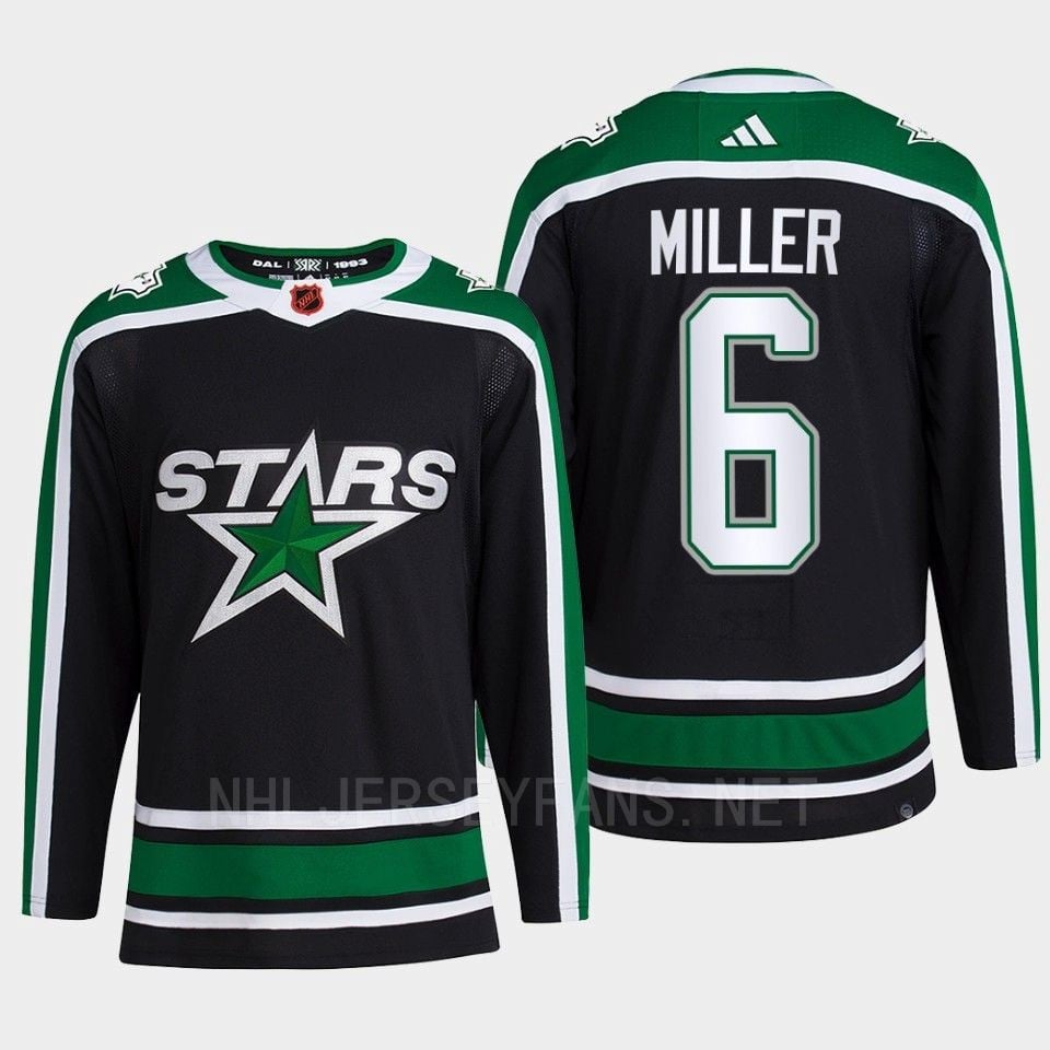 Colin Miller 6 Reverse Retro 2.0 2022 Dallas Stars Black Jersey Pro Primegreen - JS755 