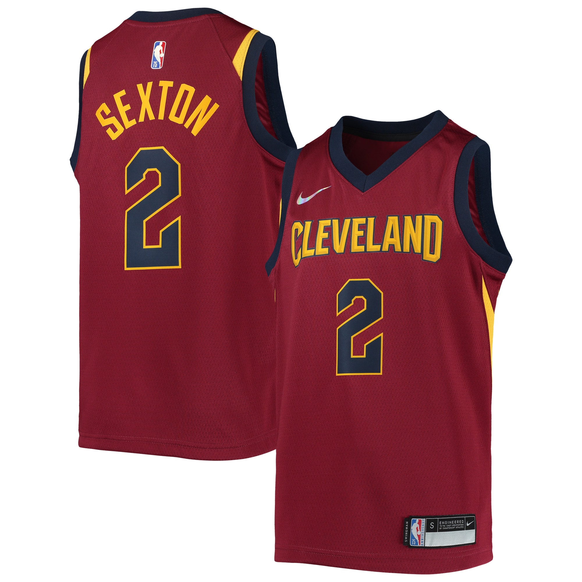 Collin Sexton Cleveland Cavaliers Youth 2021/22 Diamond Swingman Jersey - Icon Edition - Wine